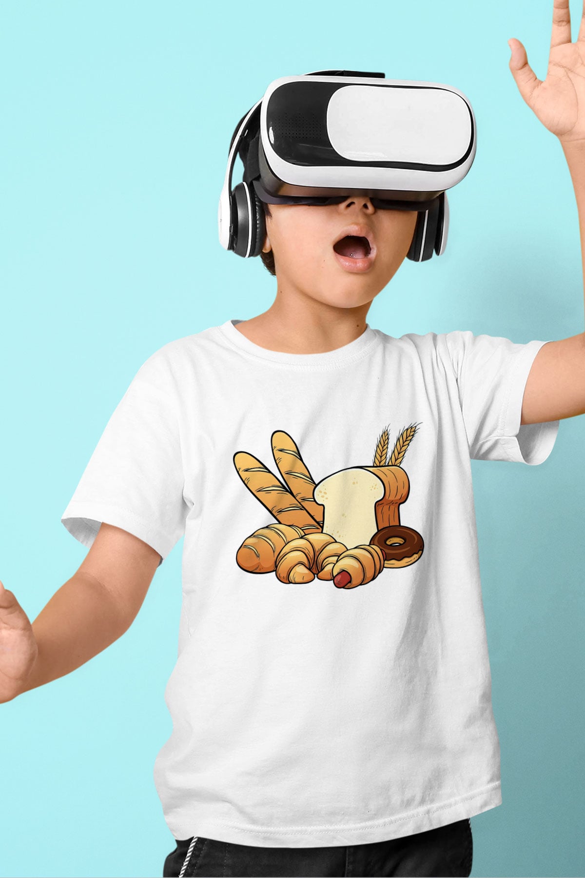 Fırıncı Baskılı Beyaz Unisex Çocuk Tişört