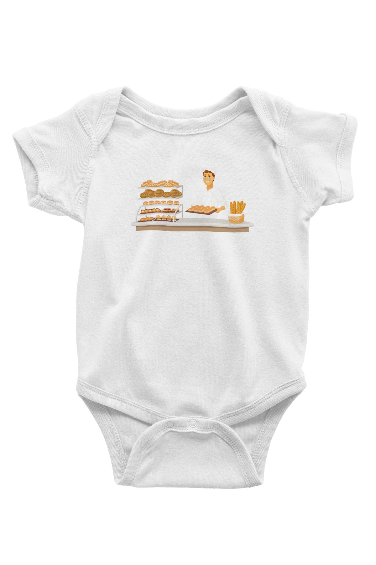Fırıncı Beyaz Bebek Body - Zıbın
