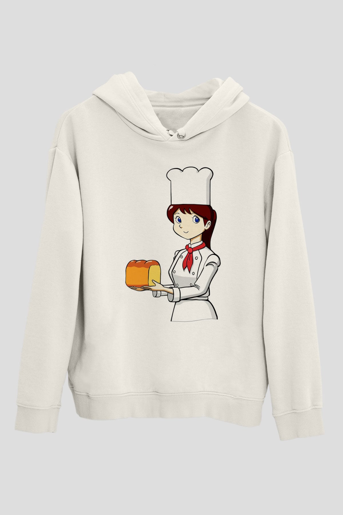 Fırıncı Beyaz Unisex Hoodie