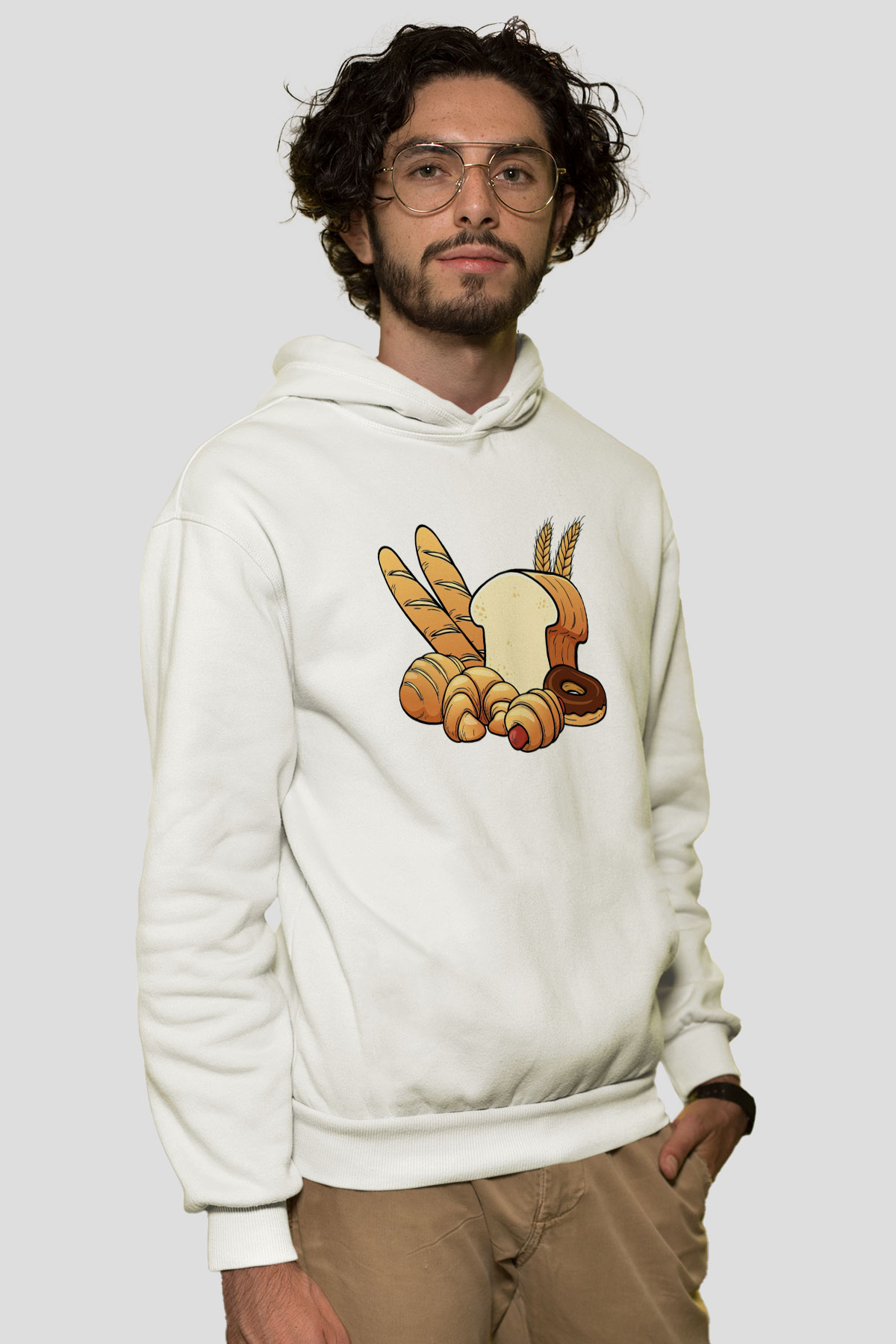 Fırıncı Beyaz Unisex Hoodie
