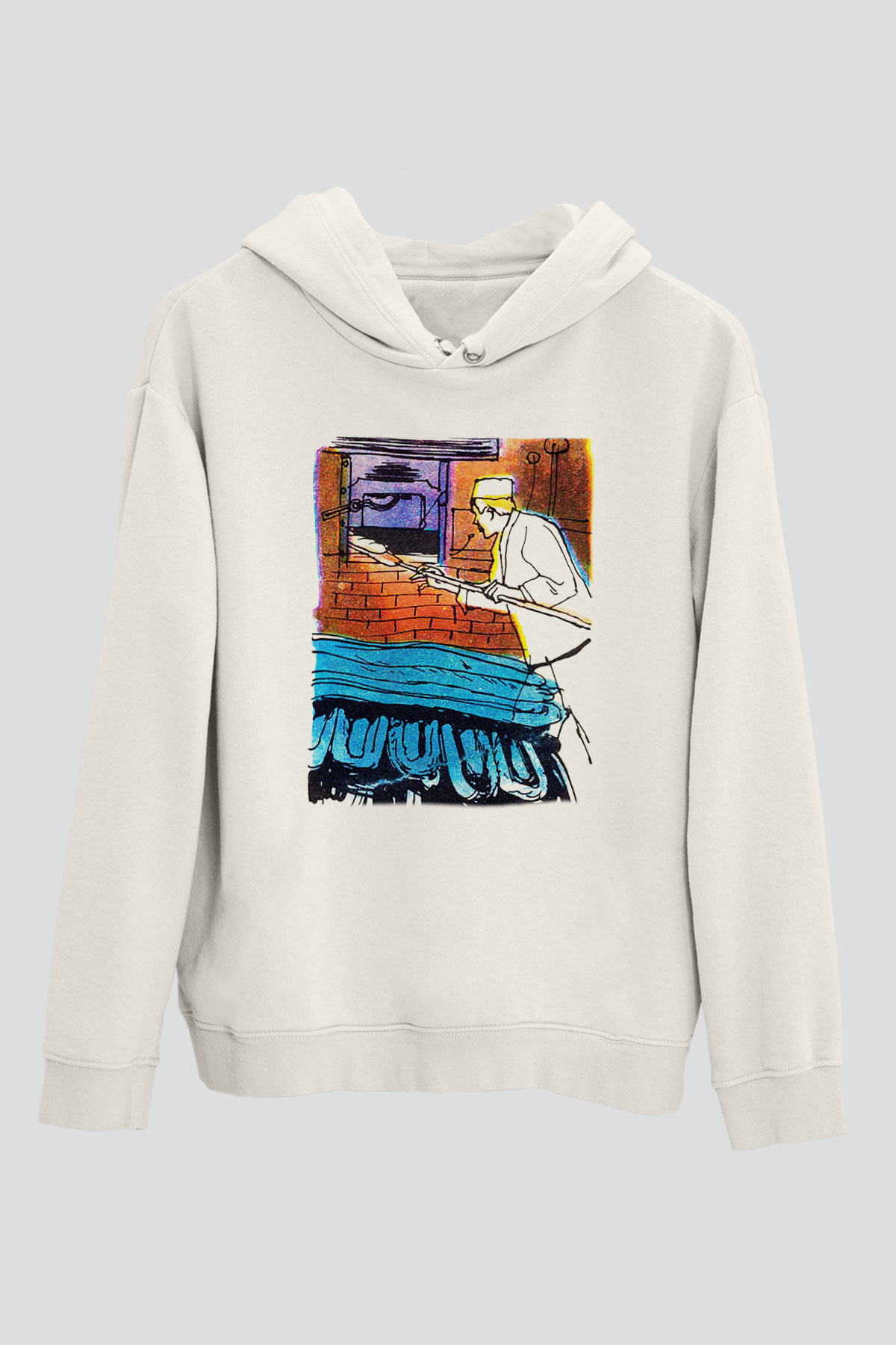 Fırıncı Beyaz Unisex Hoodie