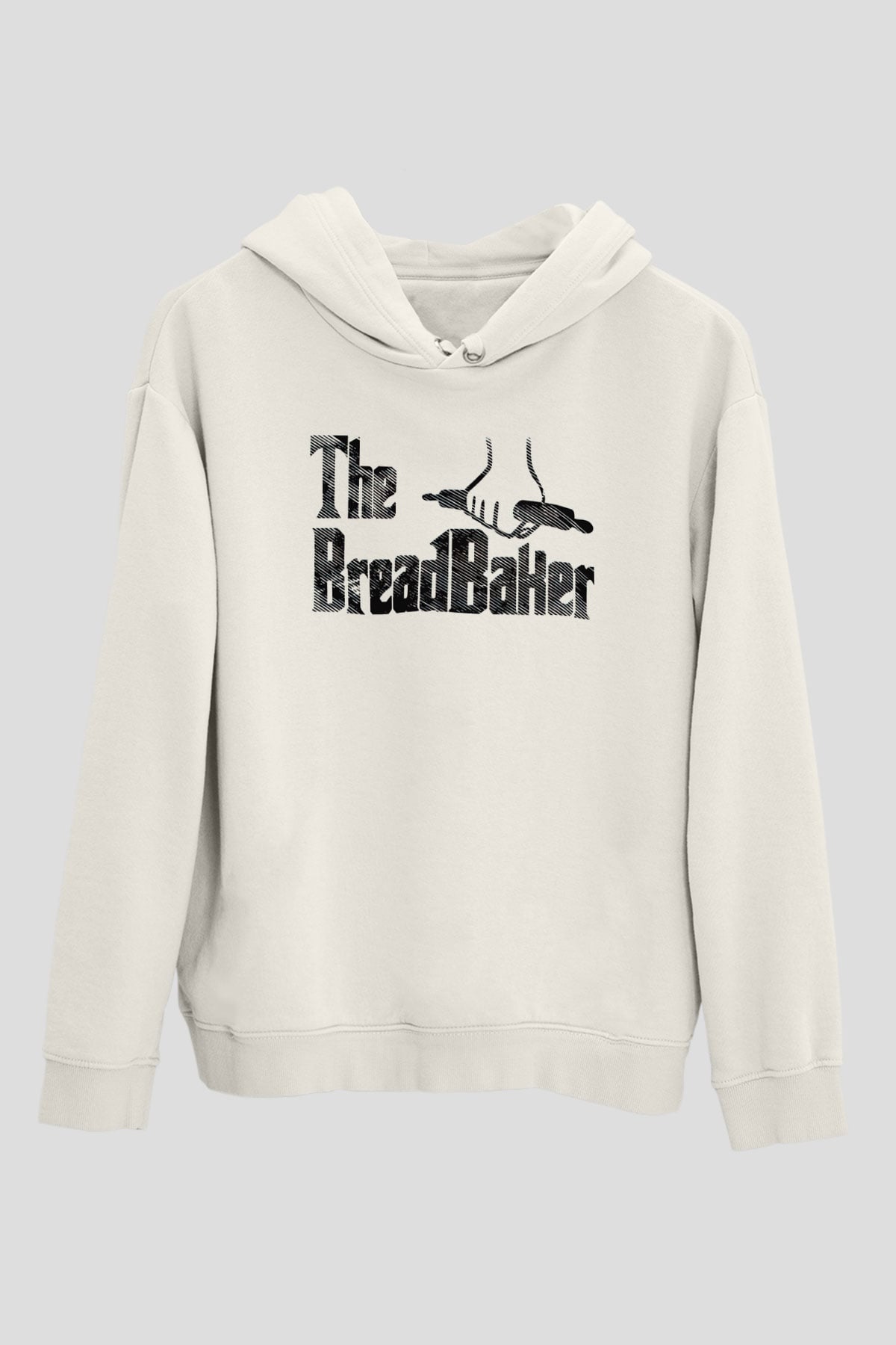 Fırıncı Beyaz Unisex Kapüşonlu Sweatshirt
