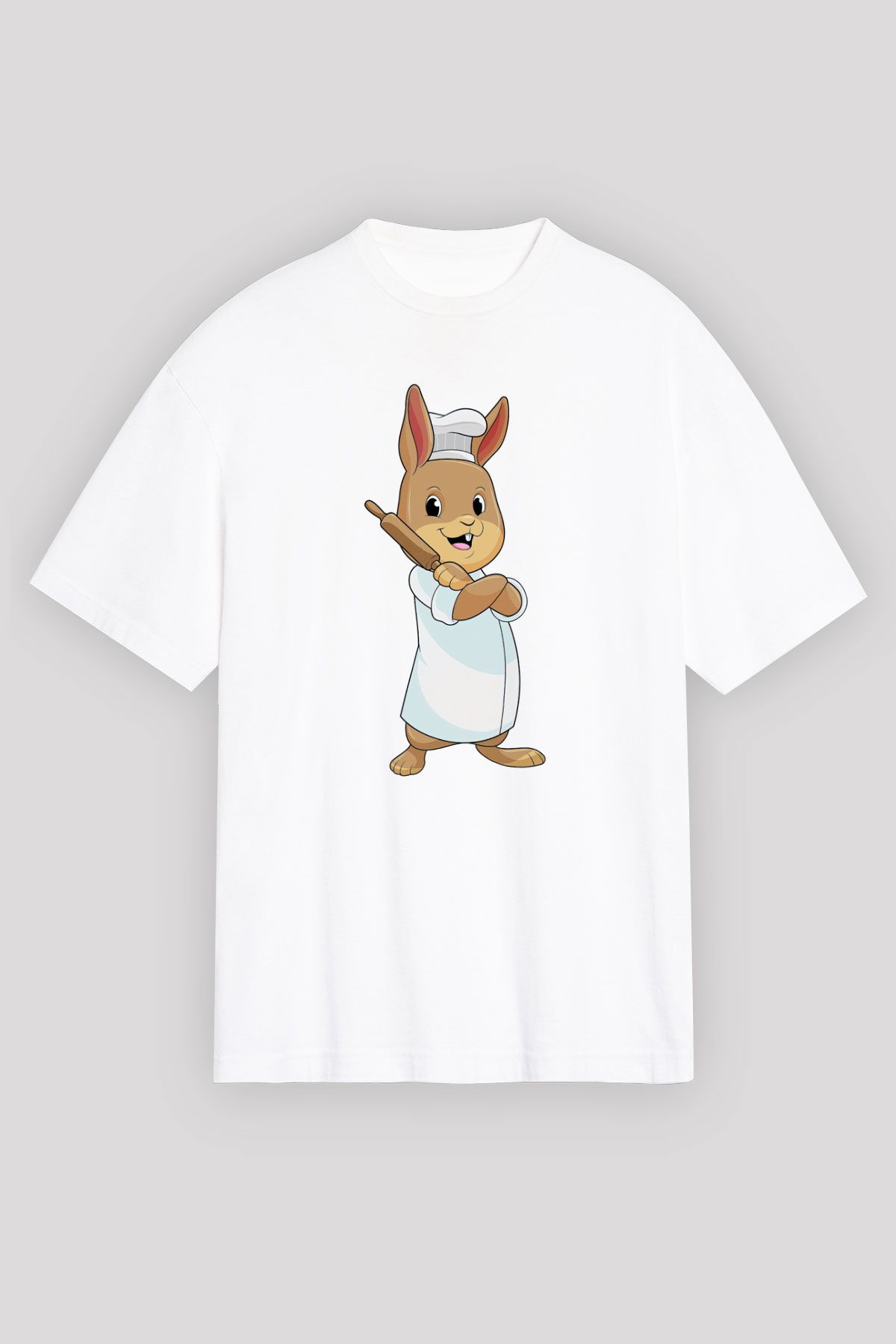 Fırıncı Beyaz Oversize Tişört Oversize T-shirt - TişörtFabrikası