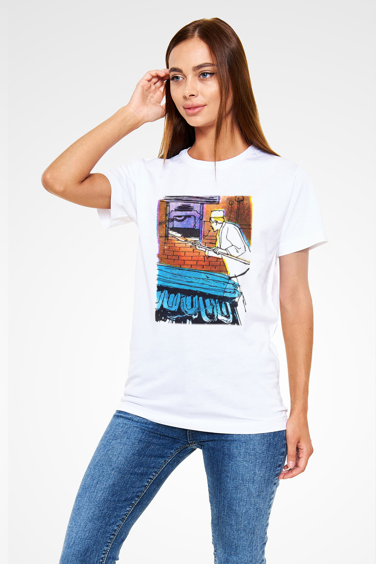 Fırıncı Beyaz Unisex Tişört T-Shirt - TişörtFabrikası