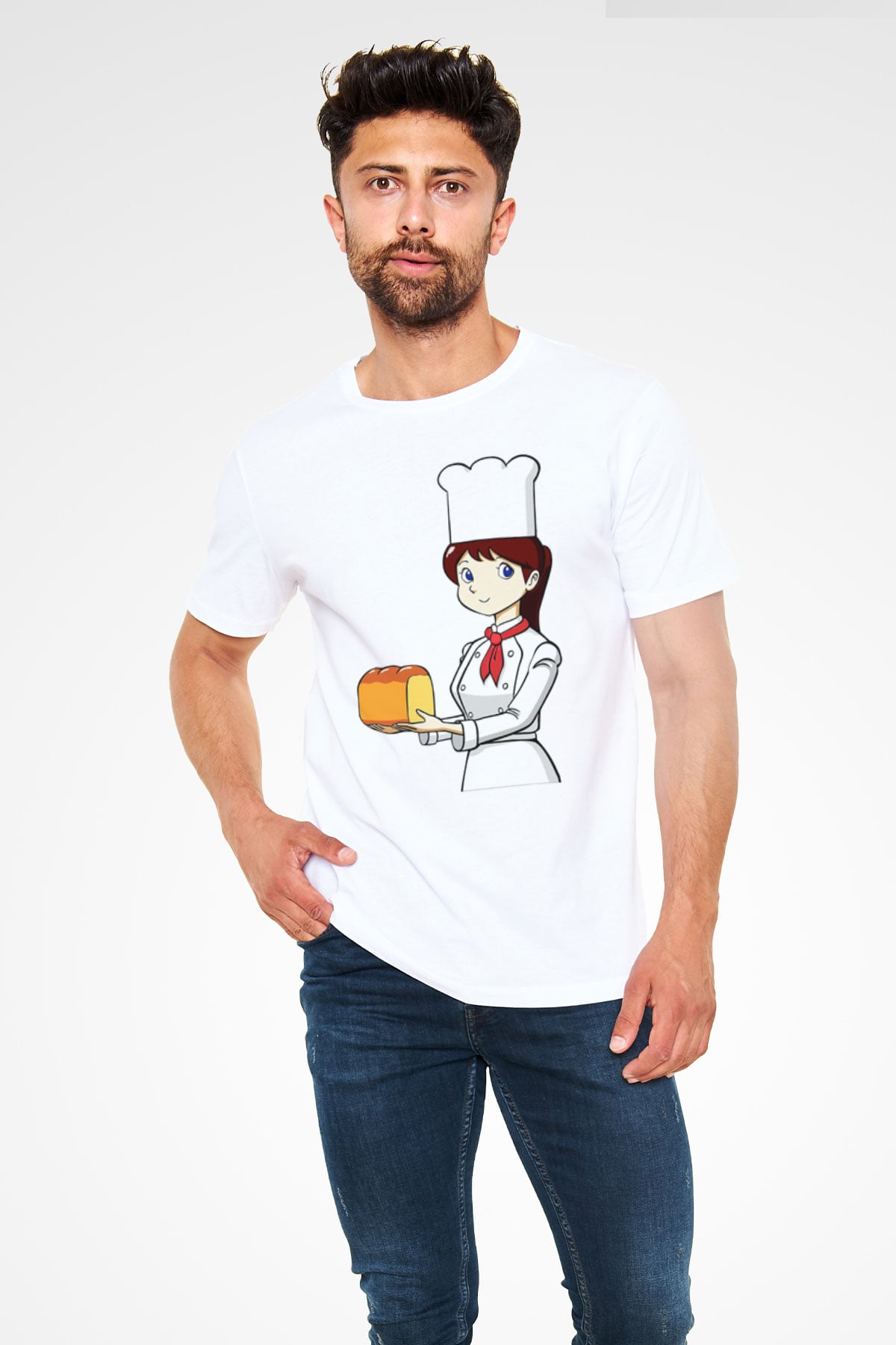 Fırıncı Beyaz Unisex Tişört T-Shirt - TişörtFabrikası