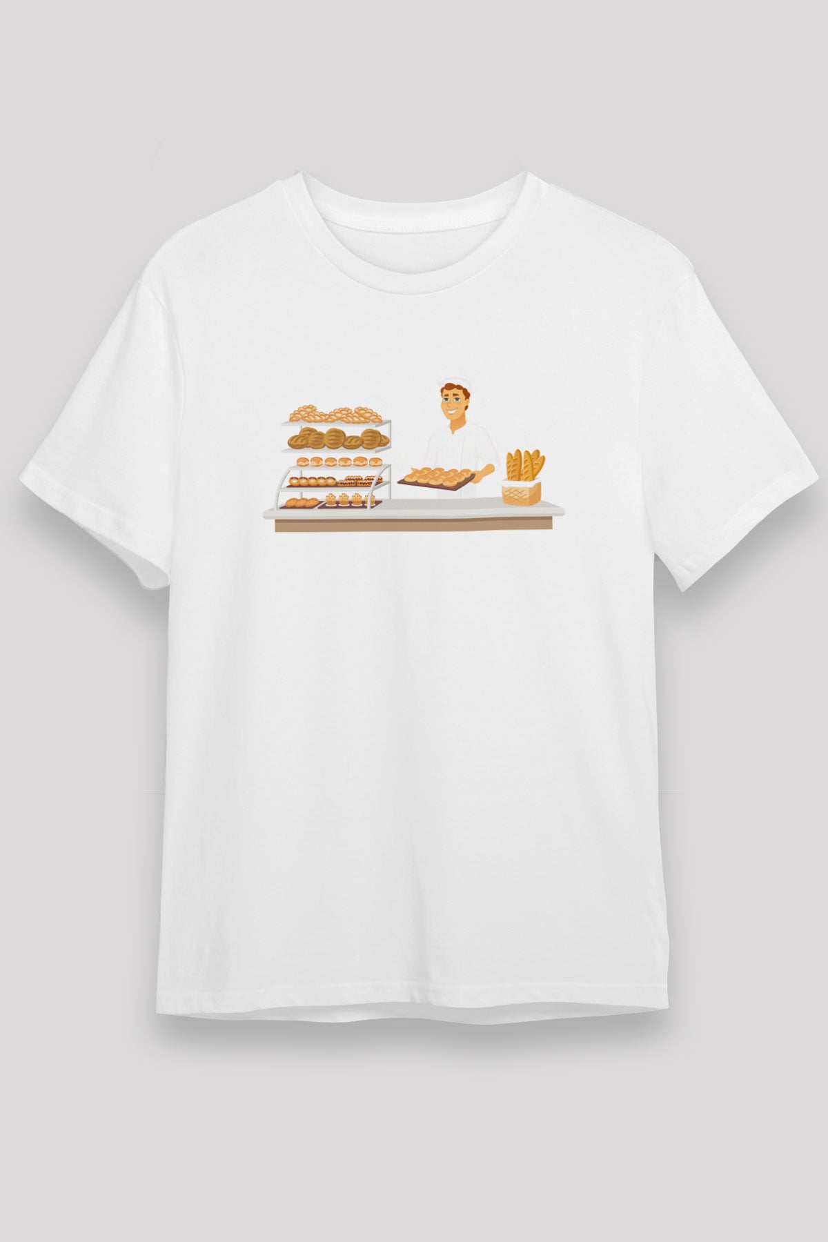 Fırıncı Beyaz Unisex Tişört T-Shirt - TişörtFabrikası