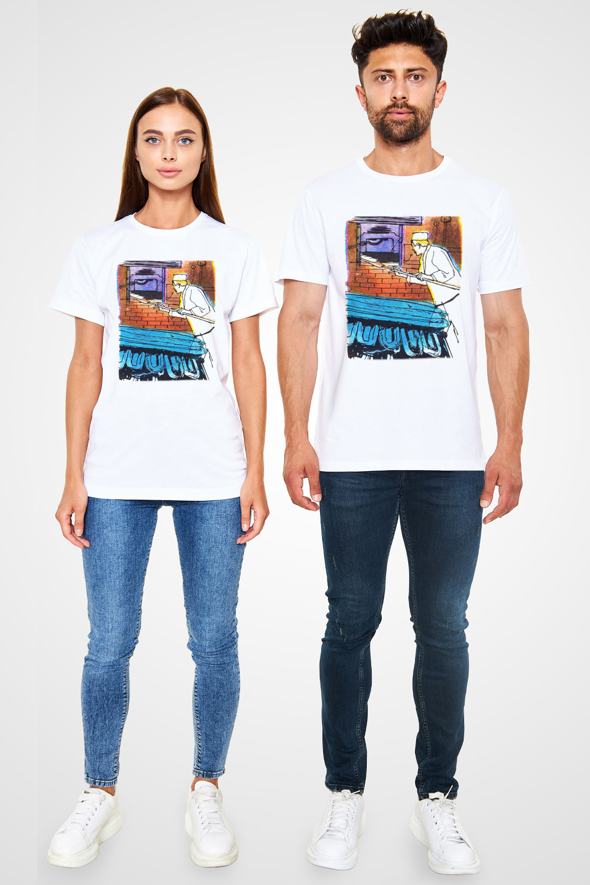 Fırıncı Beyaz Unisex Tişört T-Shirt - TişörtFabrikası