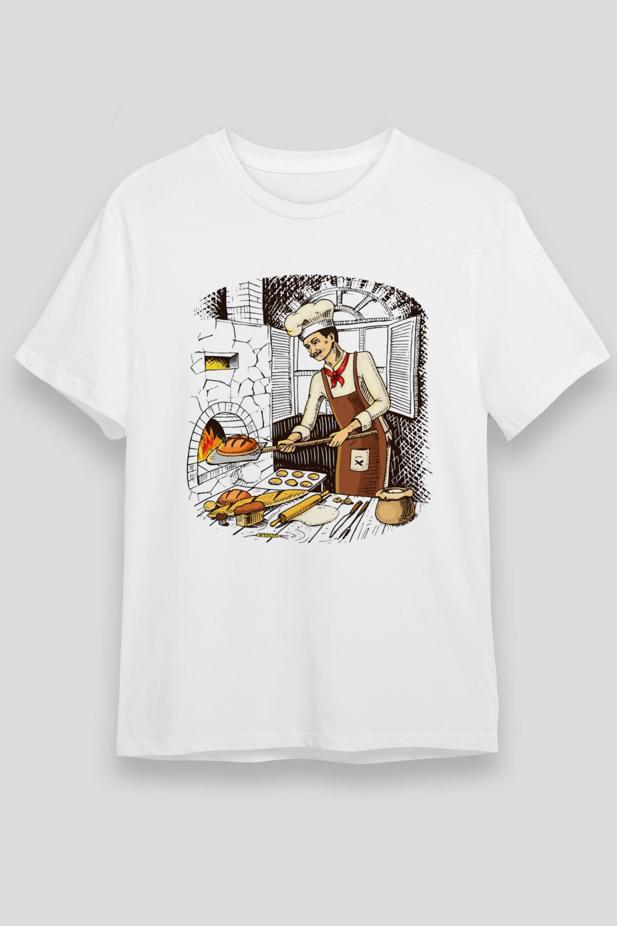 Fırıncı Beyaz Unisex Tişört T-Shirt - TişörtFabrikası