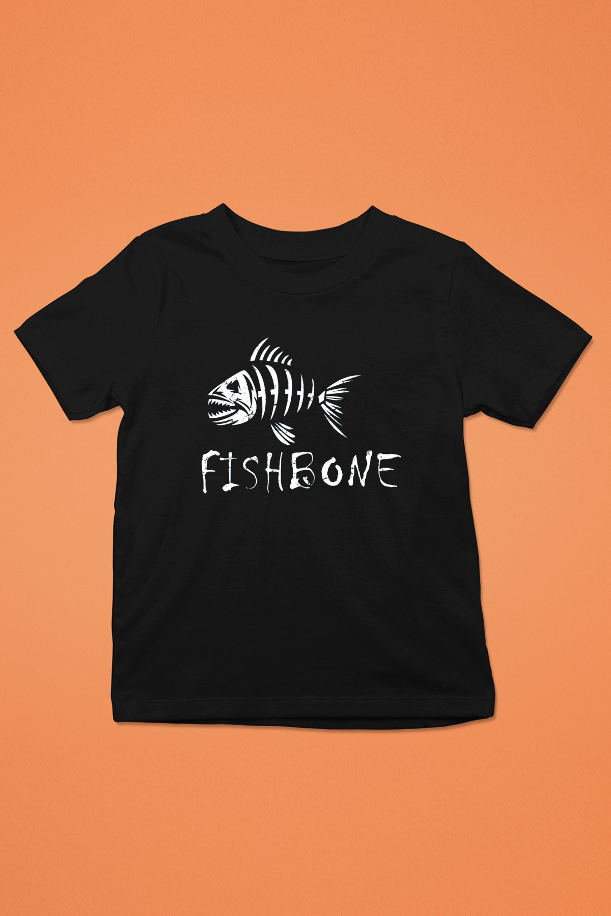 Fishbone Siyah Unisex Çocuk Tişört