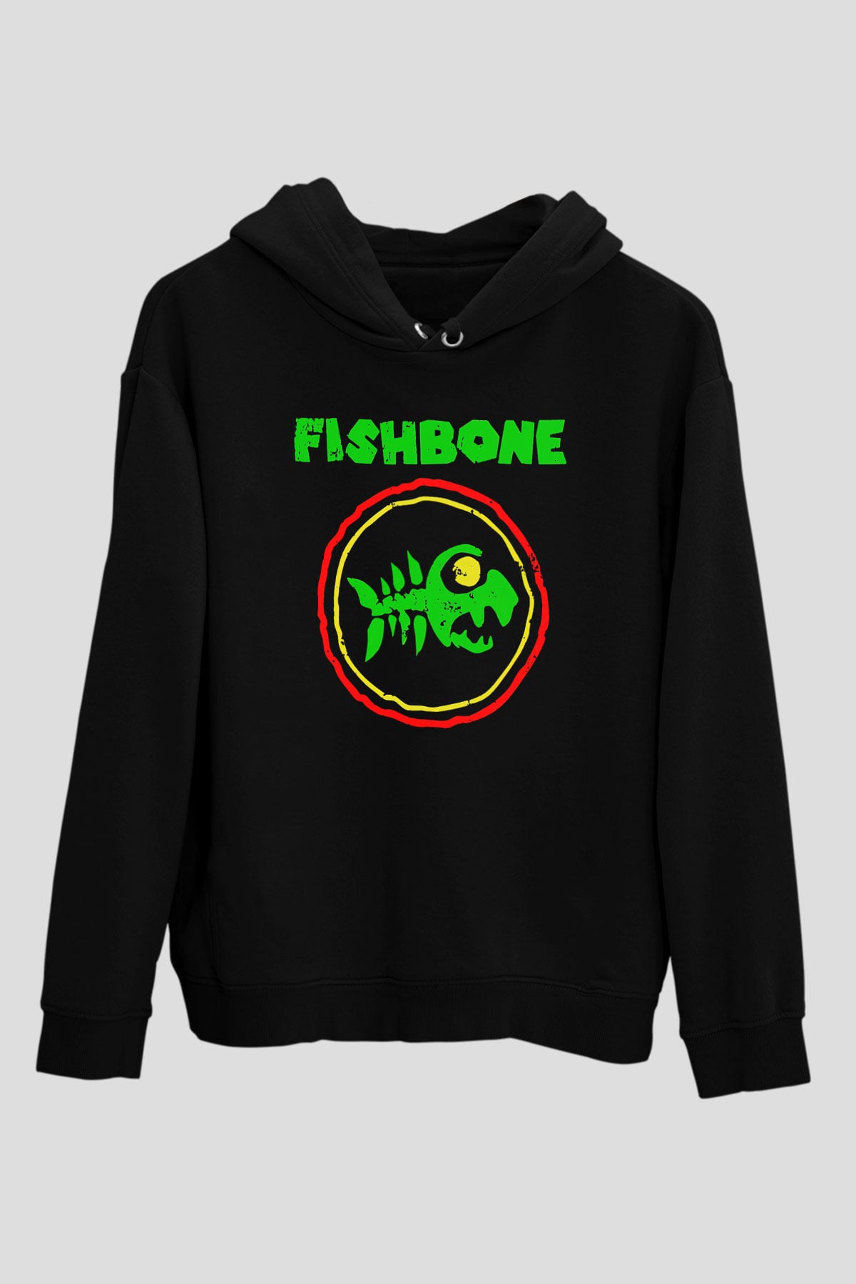 Fishbone Siyah Unisex Hoodie