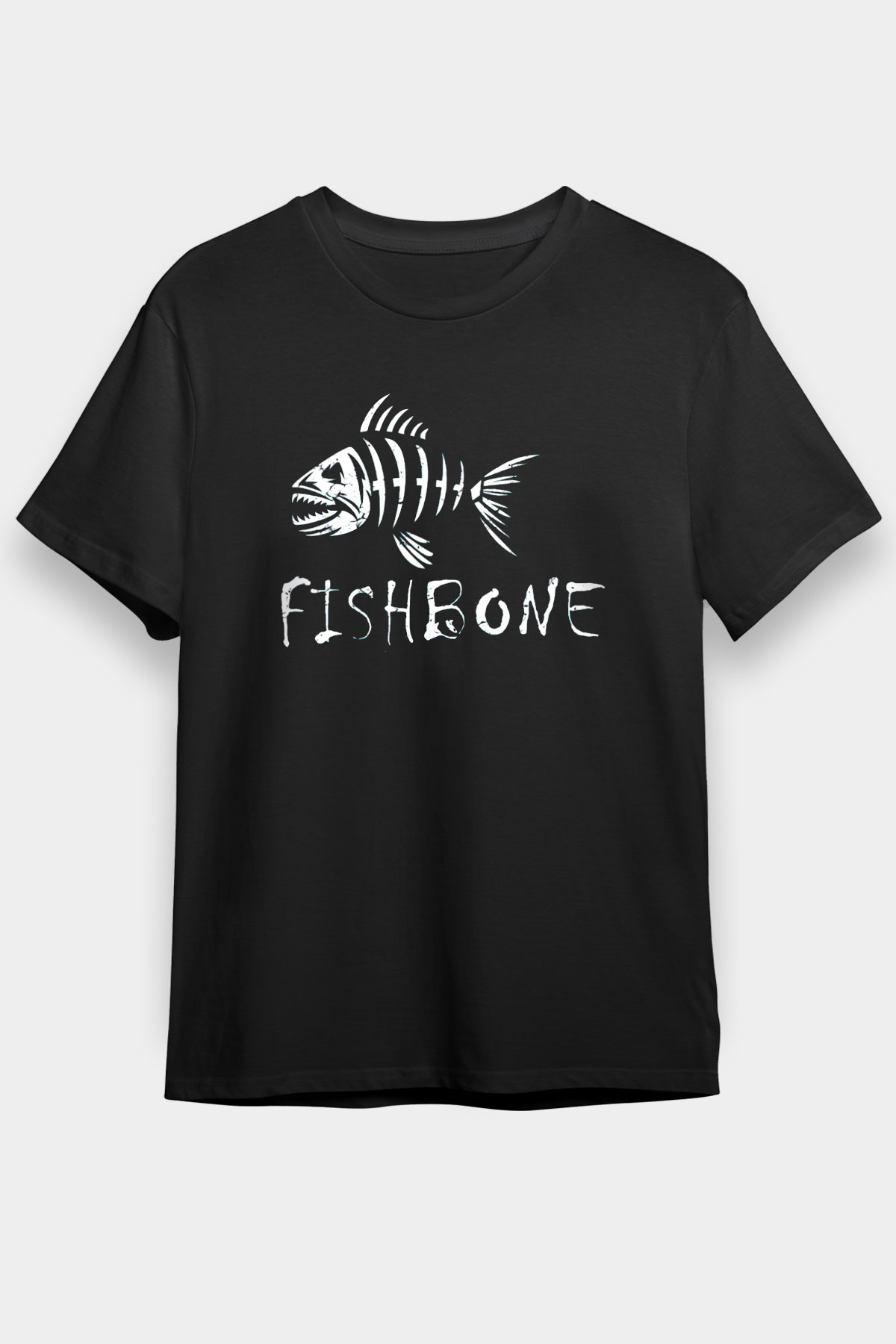 Fishbone Siyah Unisex Tişört T-Shirt - TişörtFabrikası