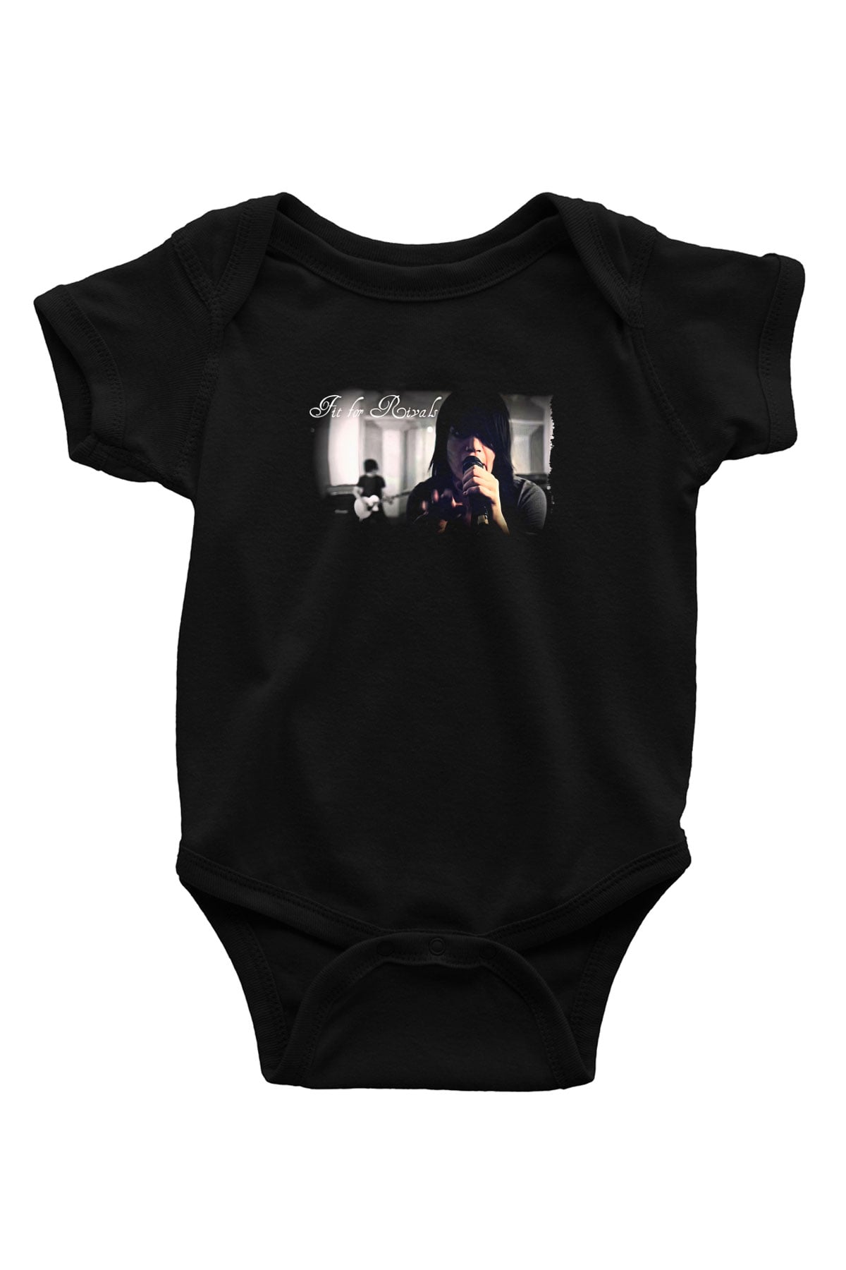 Fit For Rivals Baskılı Unisex Siyah Bebek Body - Zıbın