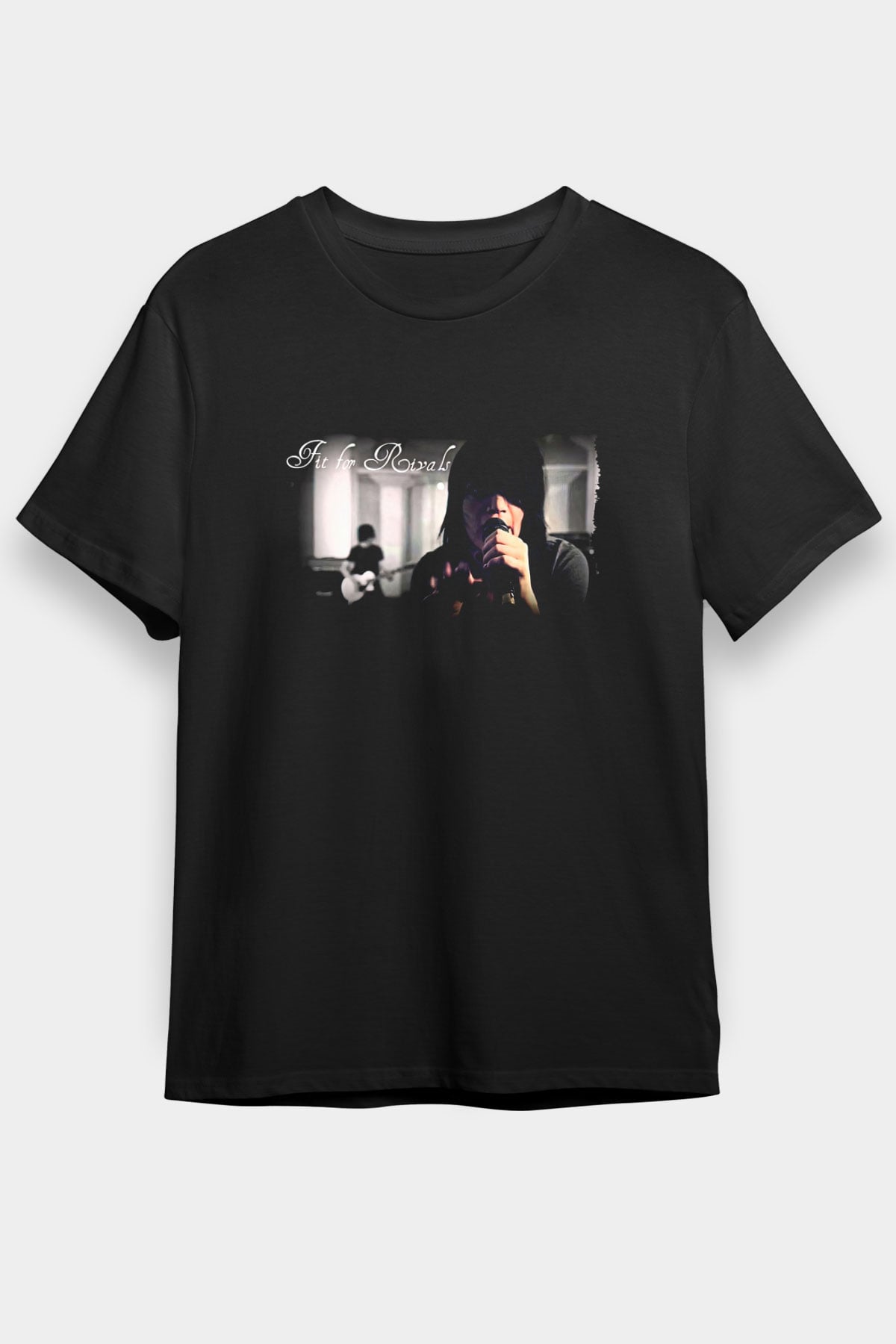 Fit For Rivals Baskılı Unisex Siyah Tişört - Tshirt