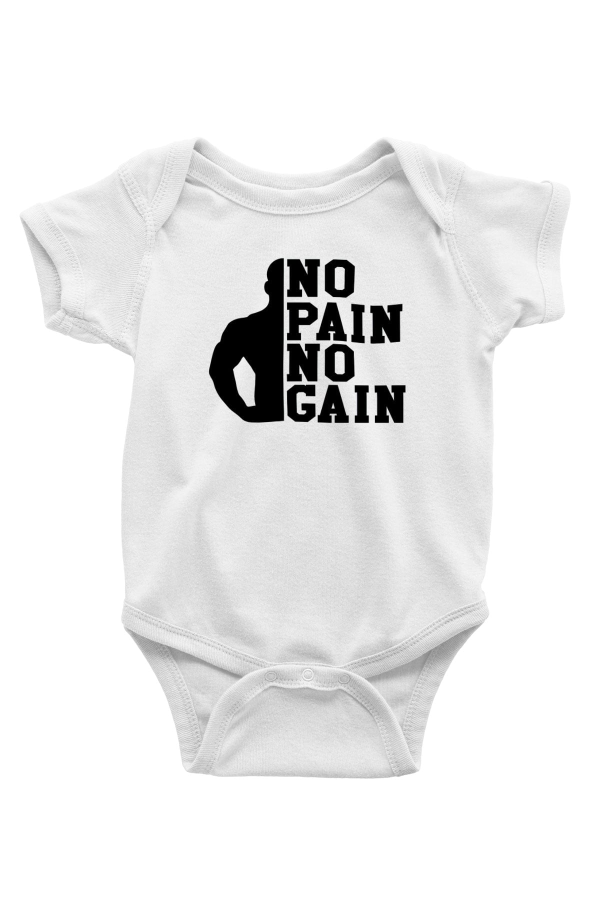 Fitness Baskılı Beyaz Unisex Bebek Body - Zıbın