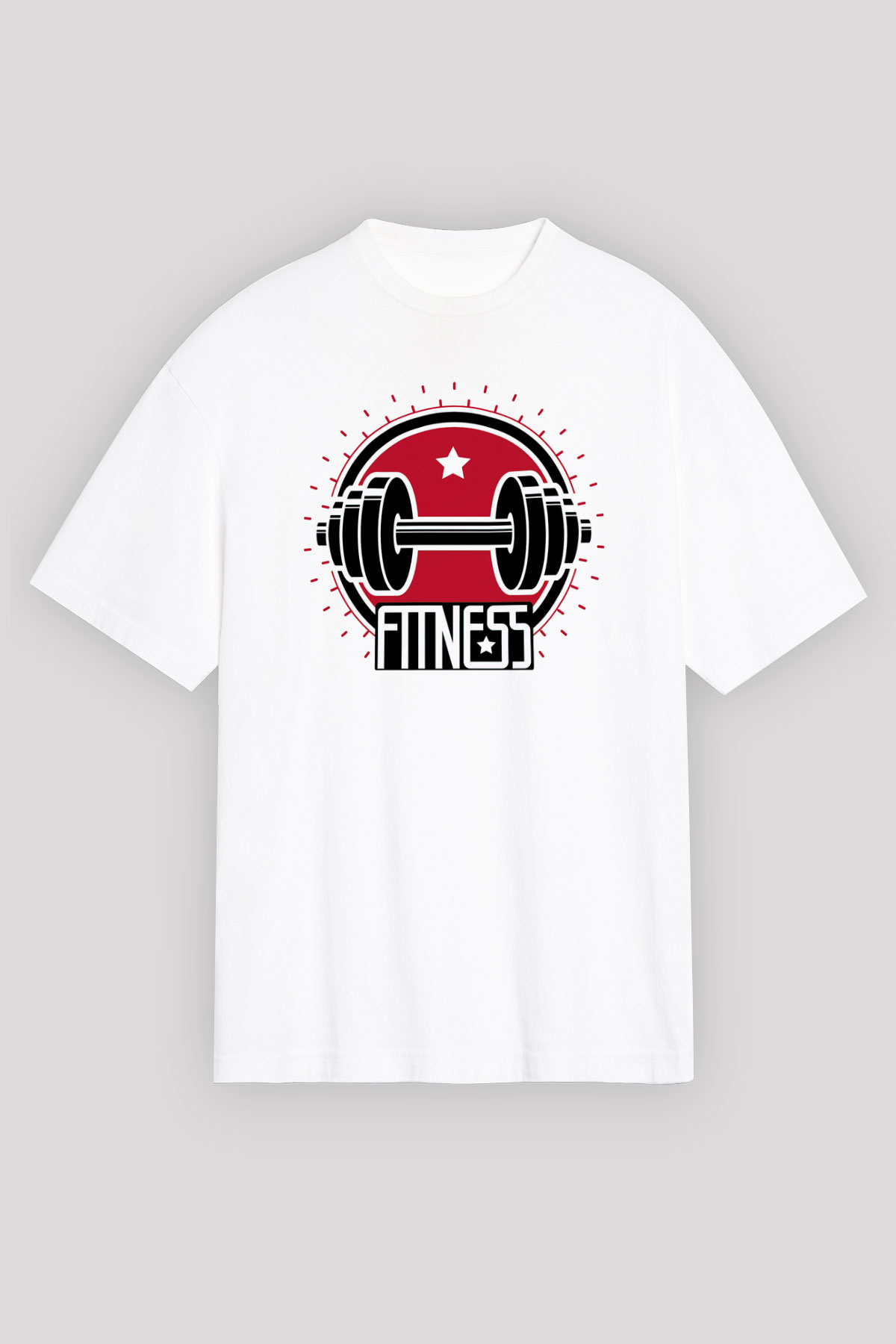 Fitness Beyaz Unisex Oversize Tişört T-Shirt