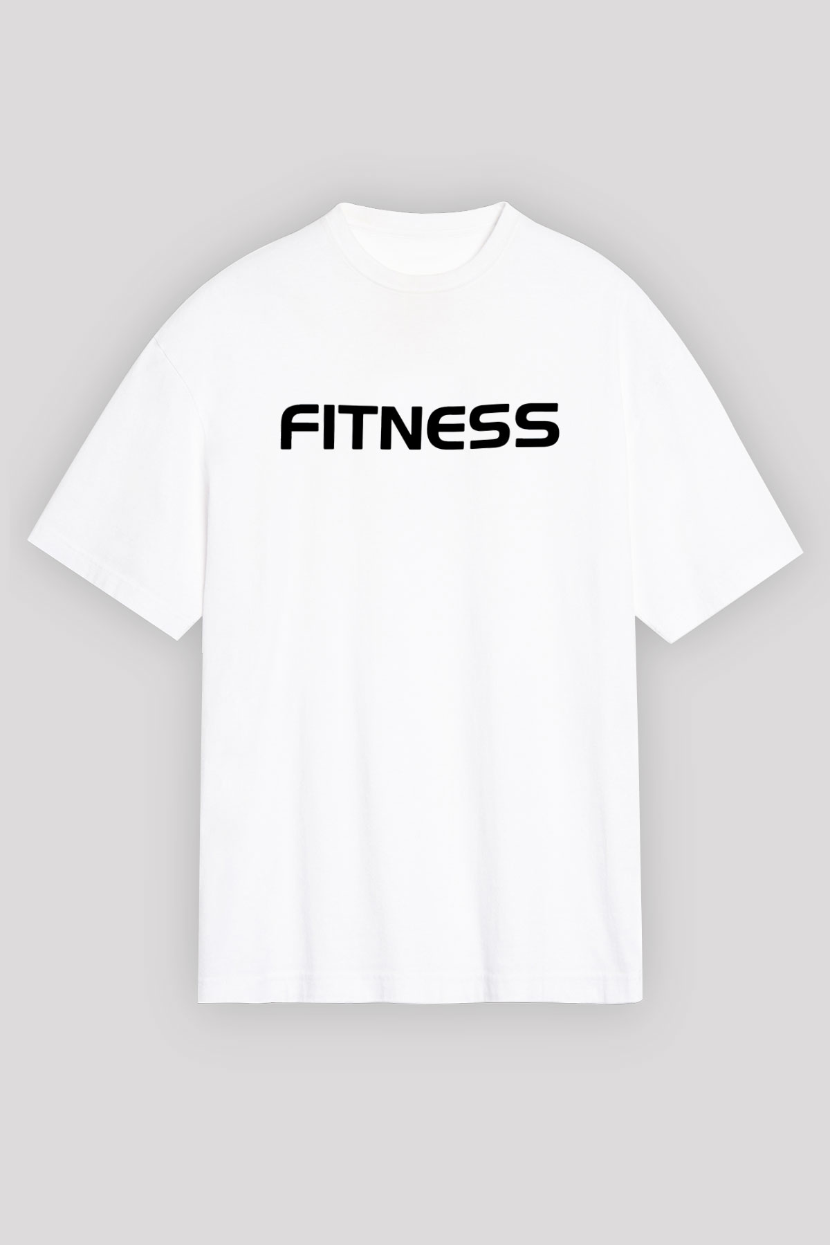 Fitness Beyaz Unisex Oversize Tişört T-Shirt