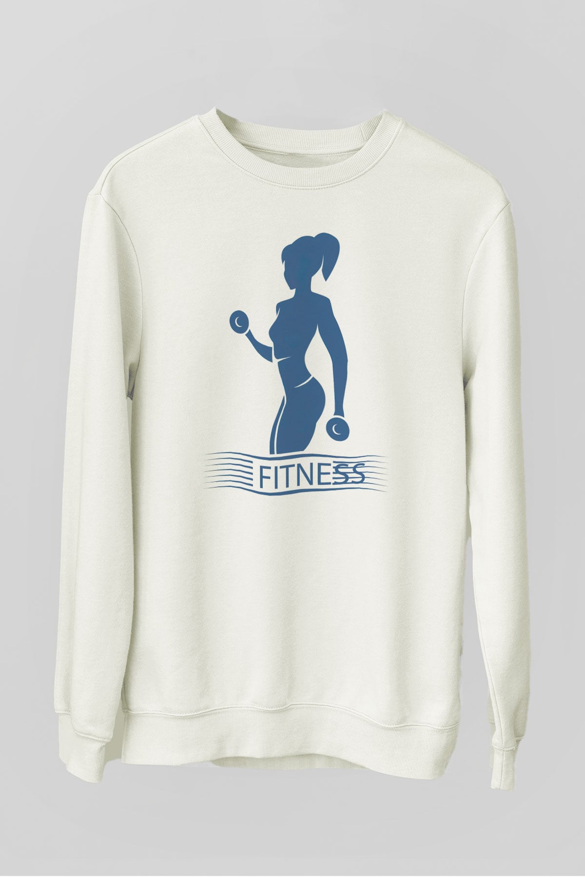 Fitness Beyaz Unisex Sweatshirt