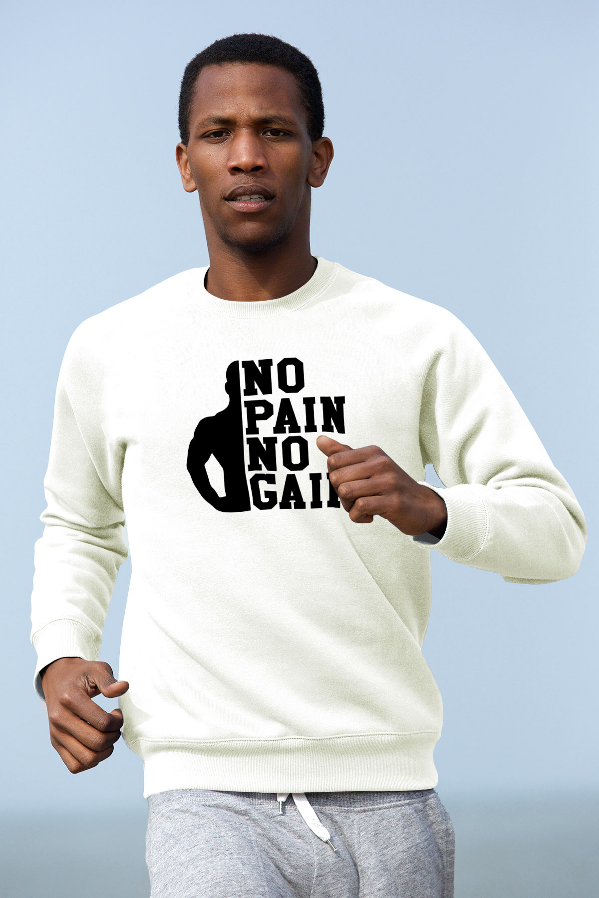 Fitness Beyaz Unisex Sweatshirt
