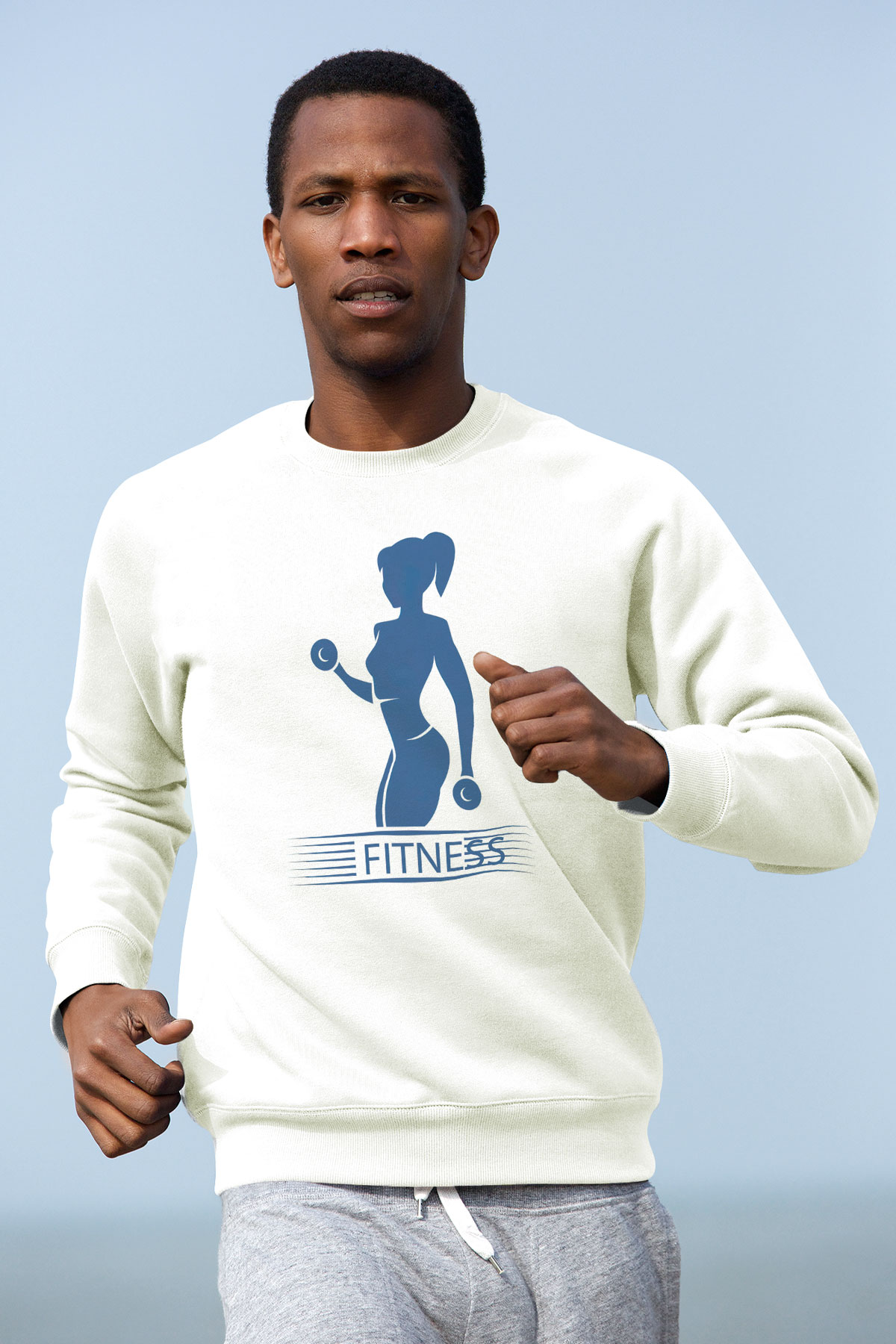 Fitness Beyaz Unisex Sweatshirt