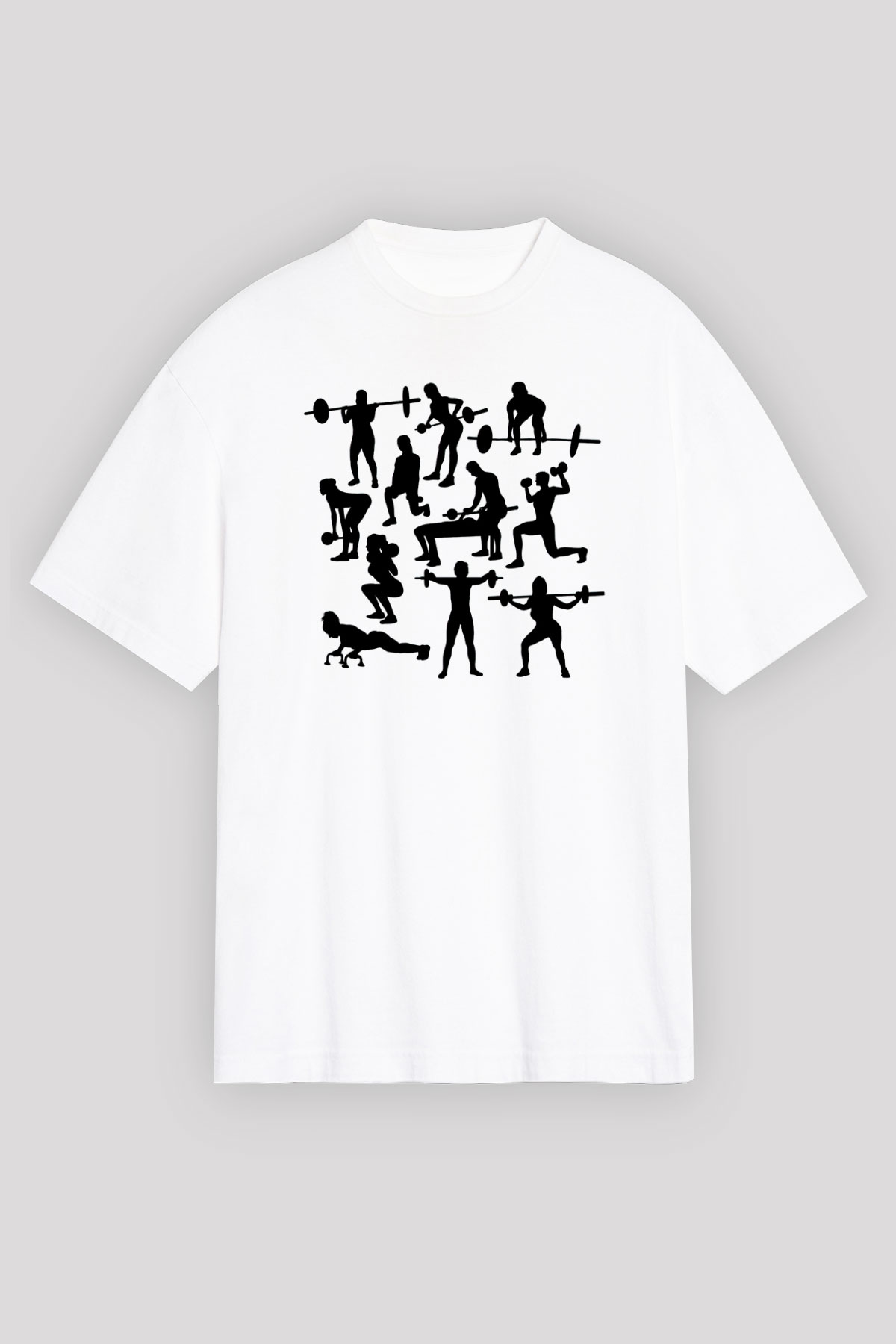 Fitness Beyaz Oversize Tişört Oversize T-shirt - TişörtFabrikası