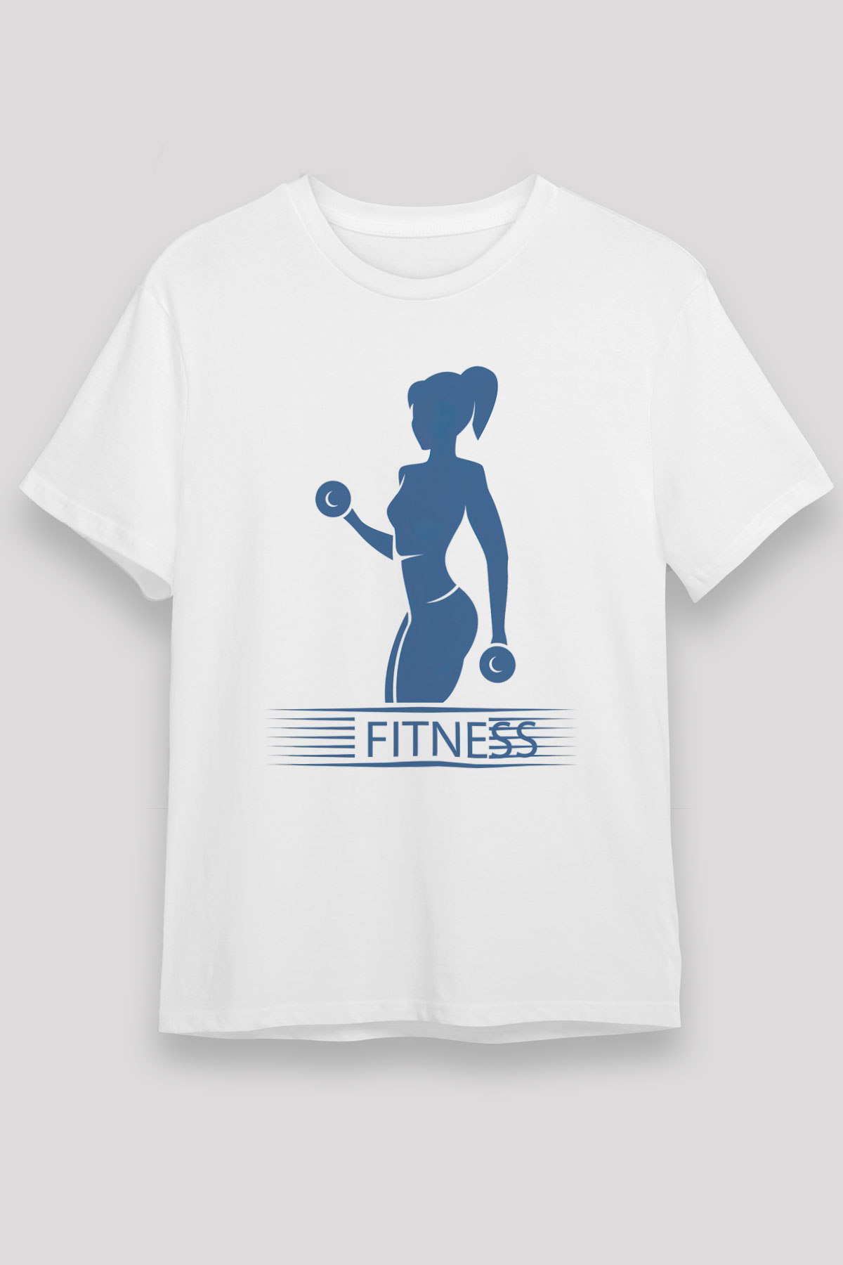 Fitness Beyaz Unisex Tişört T-Shirt - TişörtFabrikası