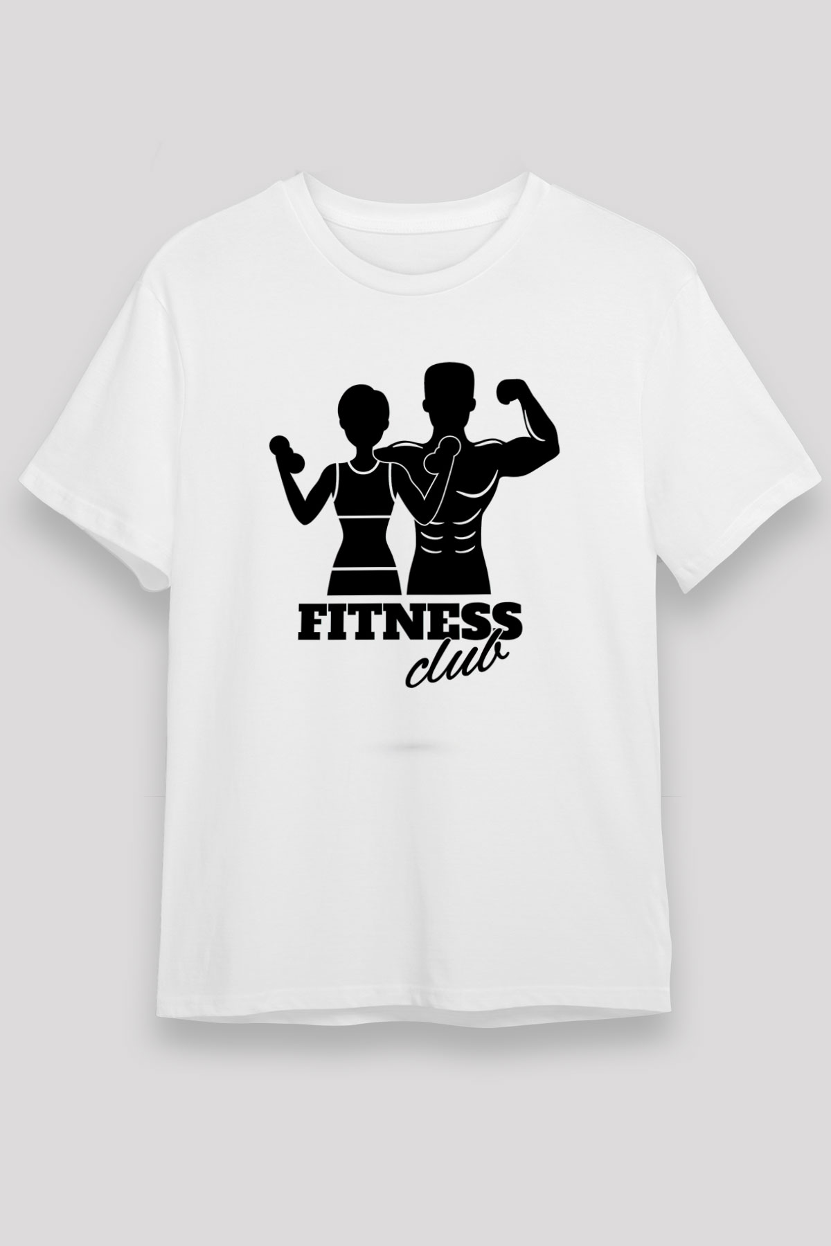 Fitness Beyaz Unisex Tişört T-Shirt - TişörtFabrikası