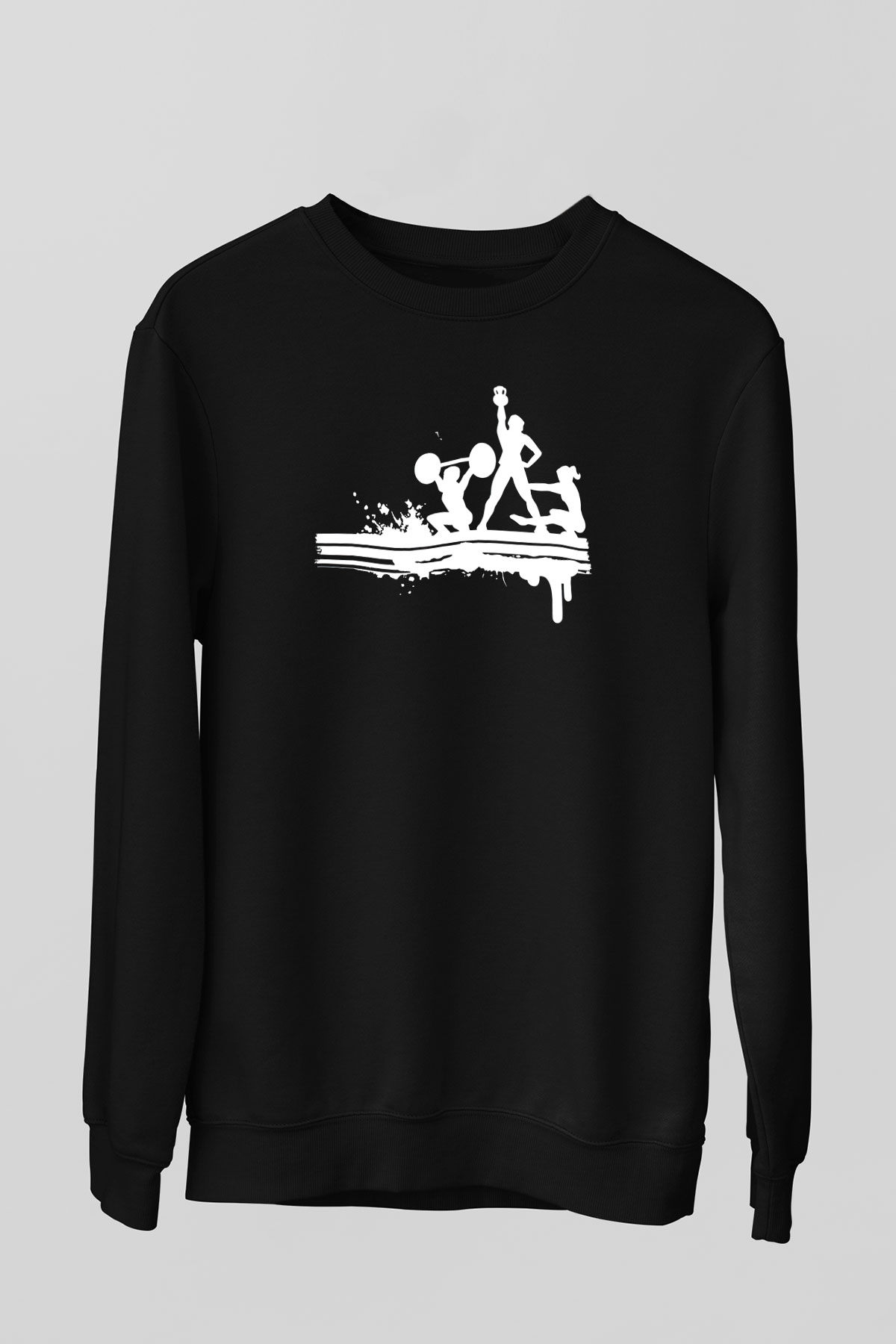 Fitness Siyah Unisex Sweatshirt