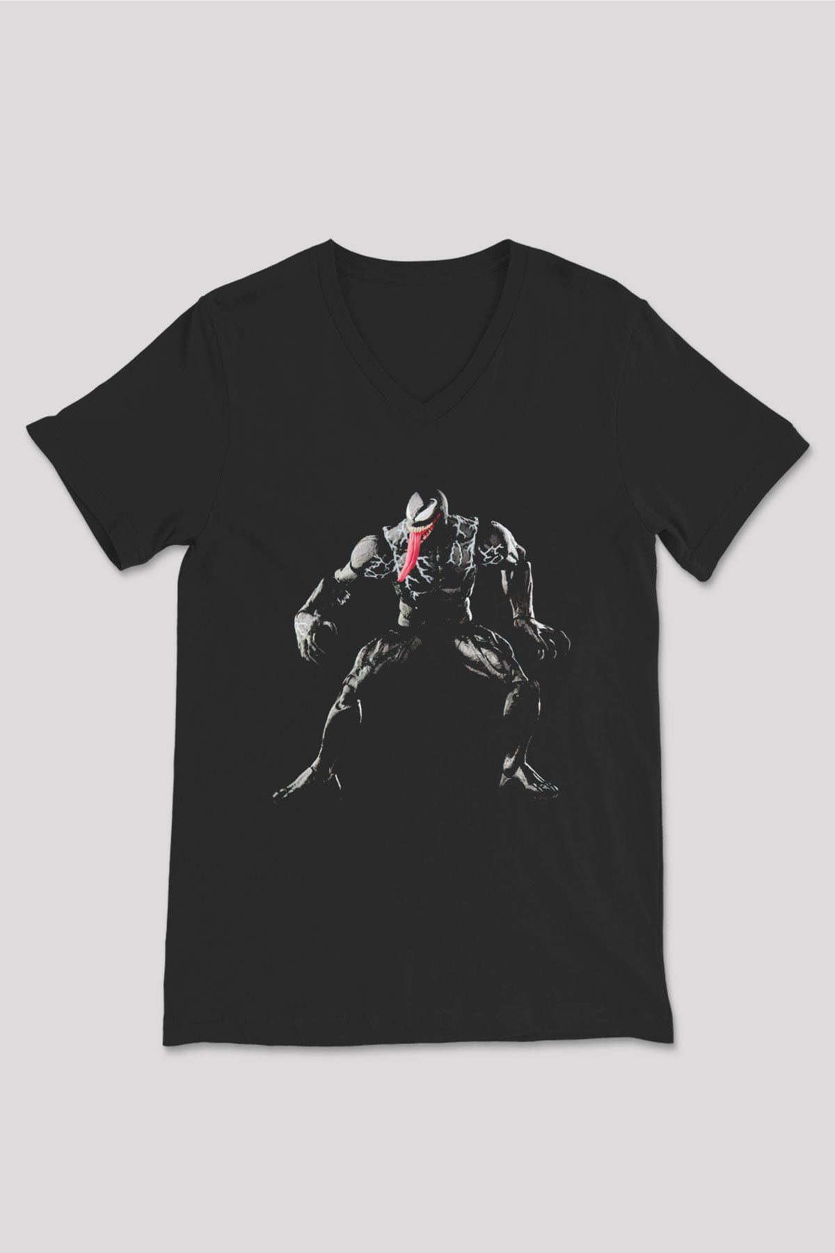 Fitness Siyah Unisex V Yaka Tişört