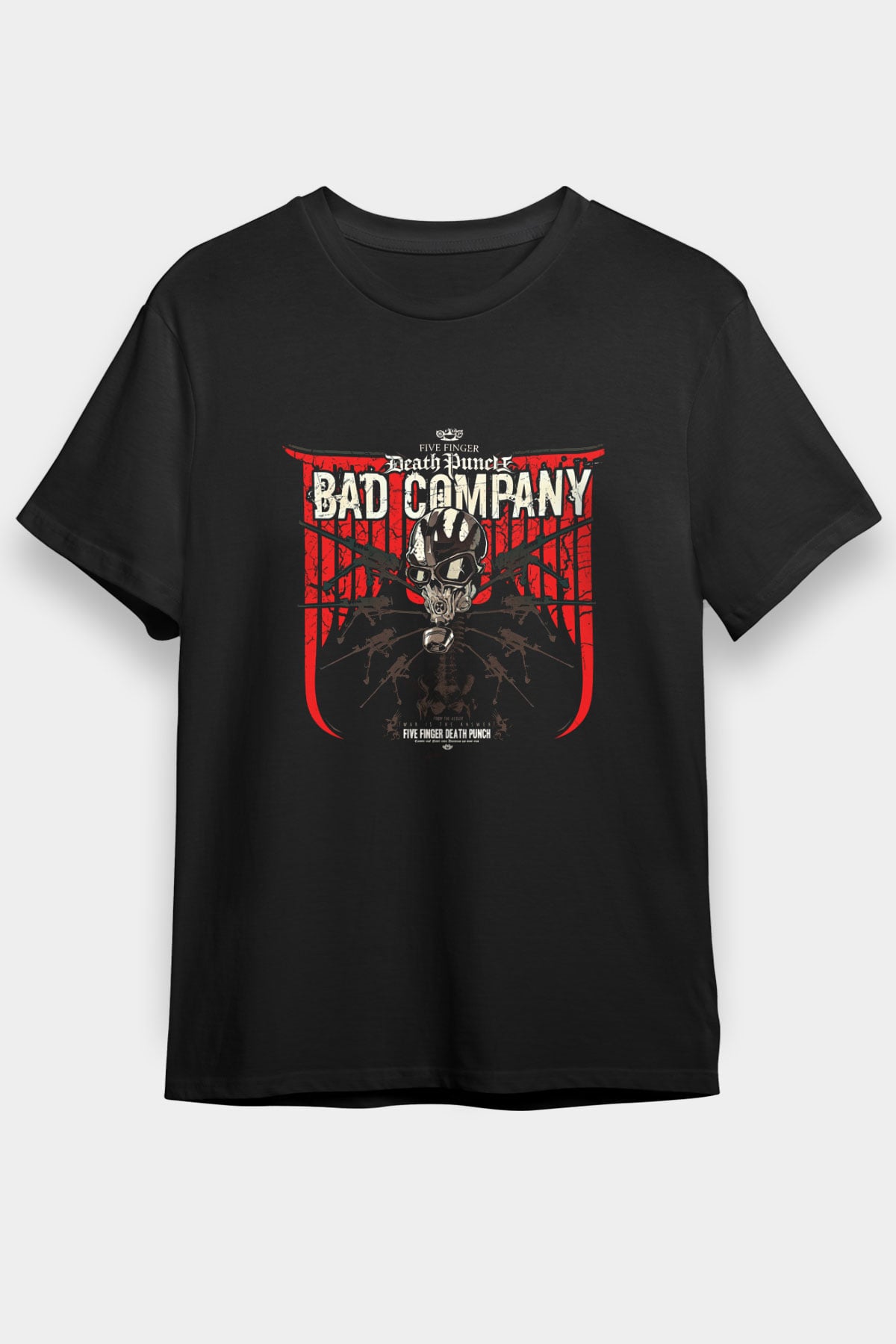 Five Finger Death Punch Baskılı Unisex Siyah Tişört
