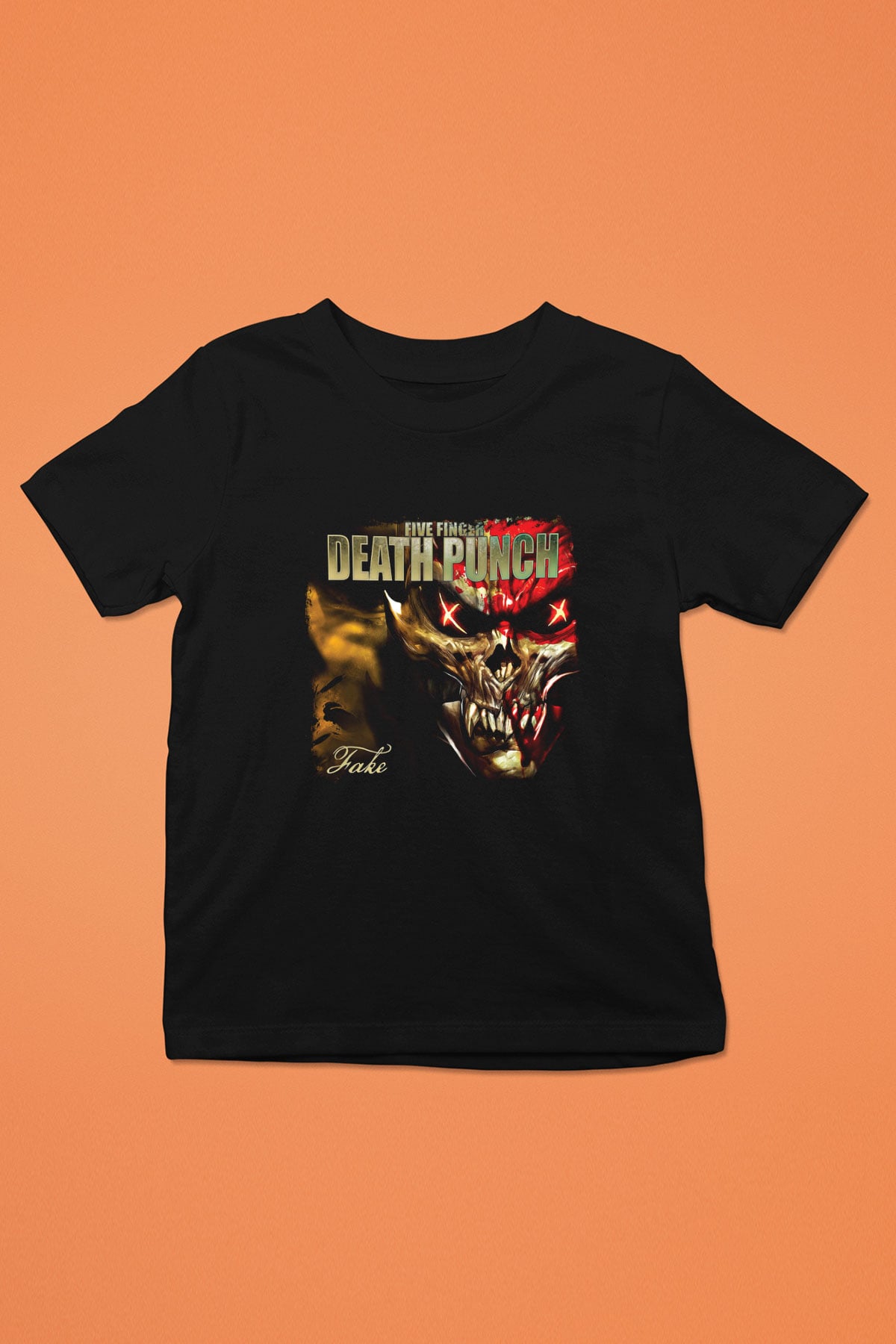 Five Finger Death Punch Baskılı Unisex Siyah Çocuk Tişört