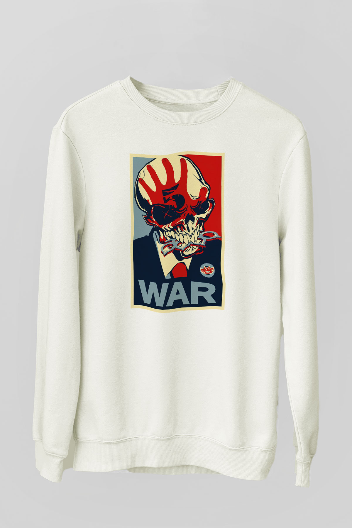 Five Finger Death Punch Beyaz Unisex Sweatshirt