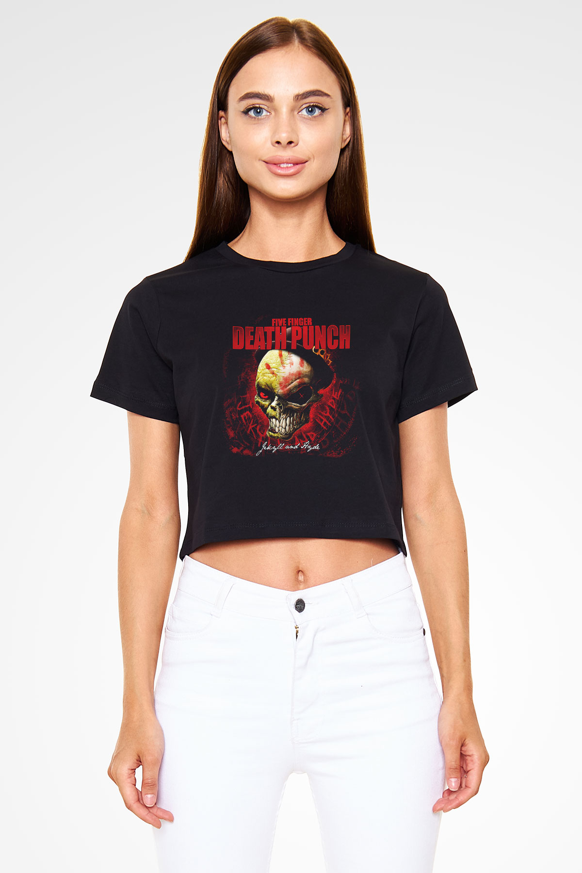 Five Finger Death Punch Siyah Crop Top Tişört