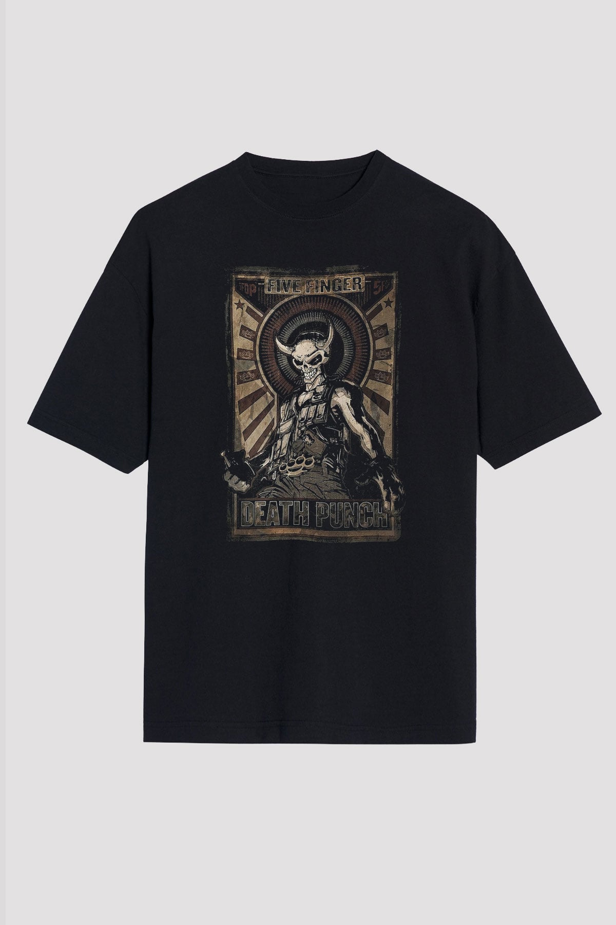 Five Finger Death Punch Siyah Unisex Oversize Tişört T-Shirt