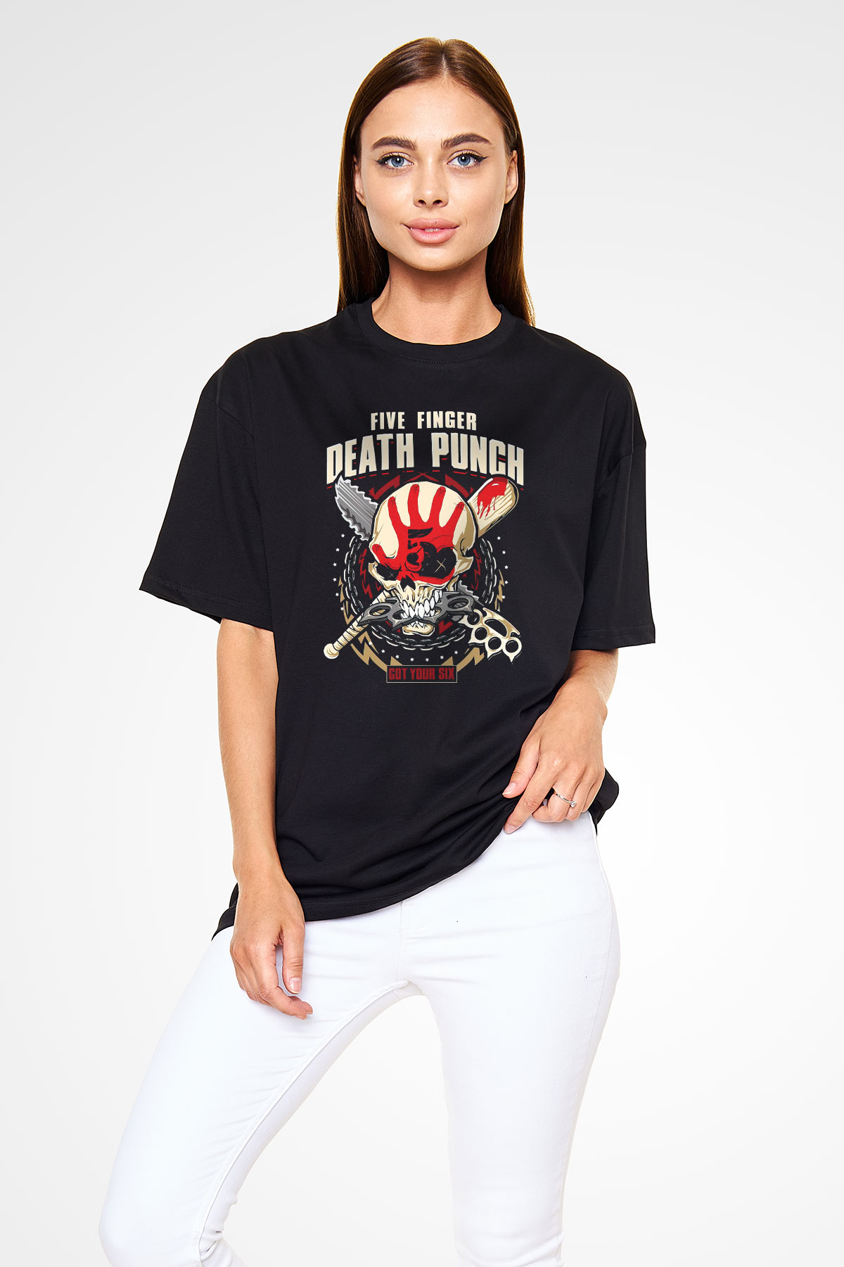 Five Finger Death Punch Siyah Unisex Oversize Tişört T-Shirt