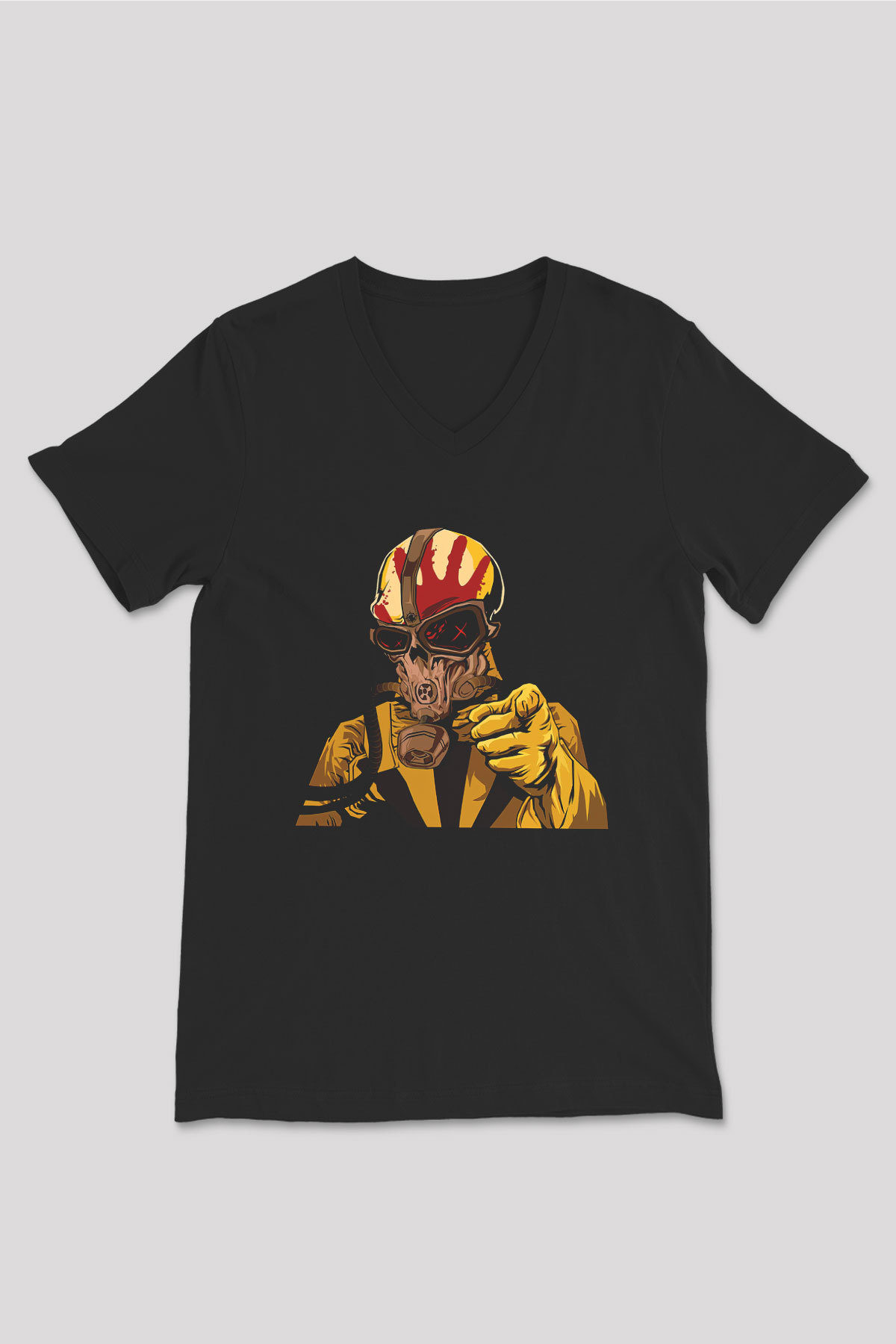 Five Finger Death Punch Siyah Unisex V Yaka Tişört T-Shirt