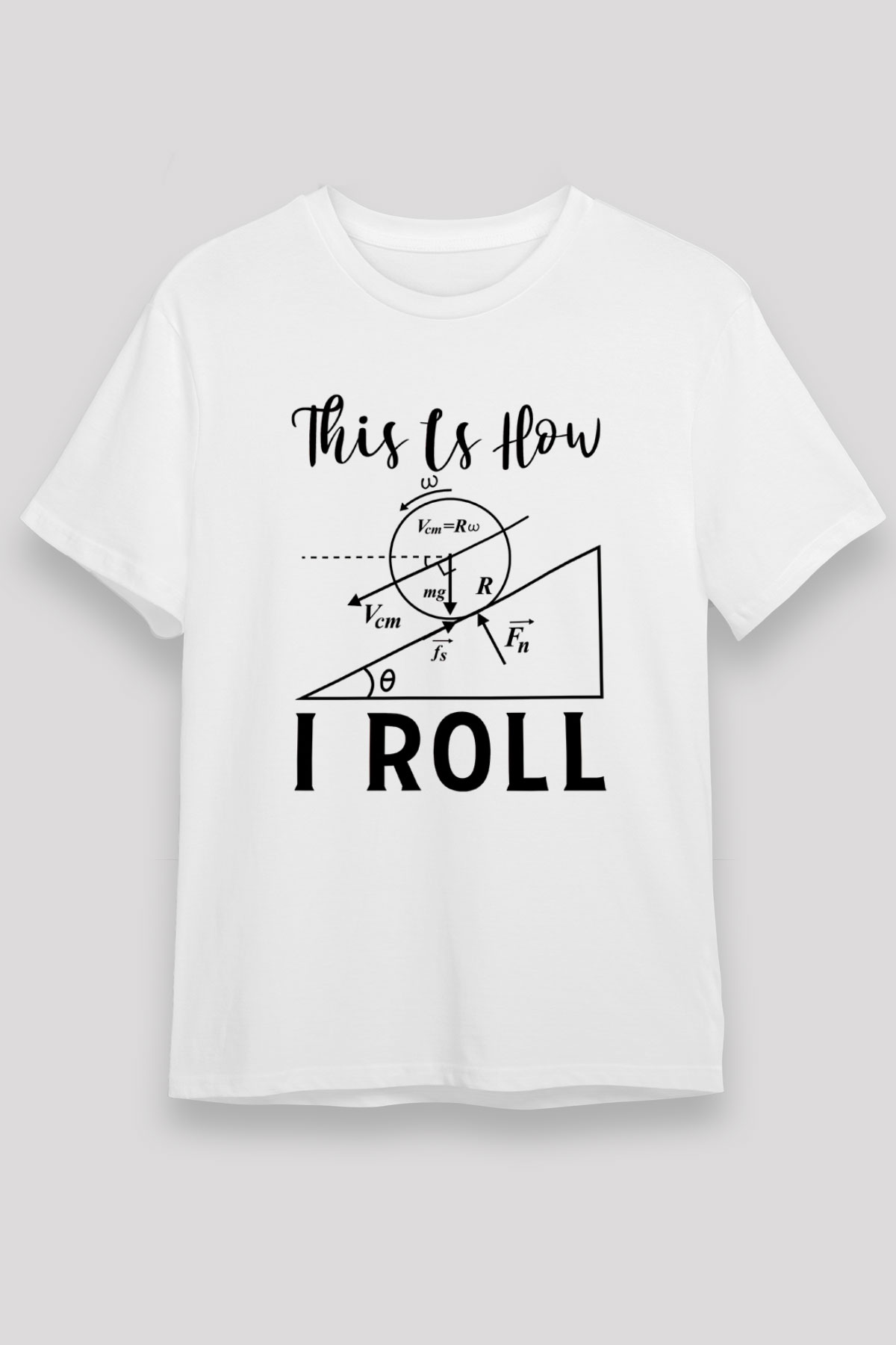 Fizik Mekanik Baskılı Unisex Beyaz Tişört - Tshirt