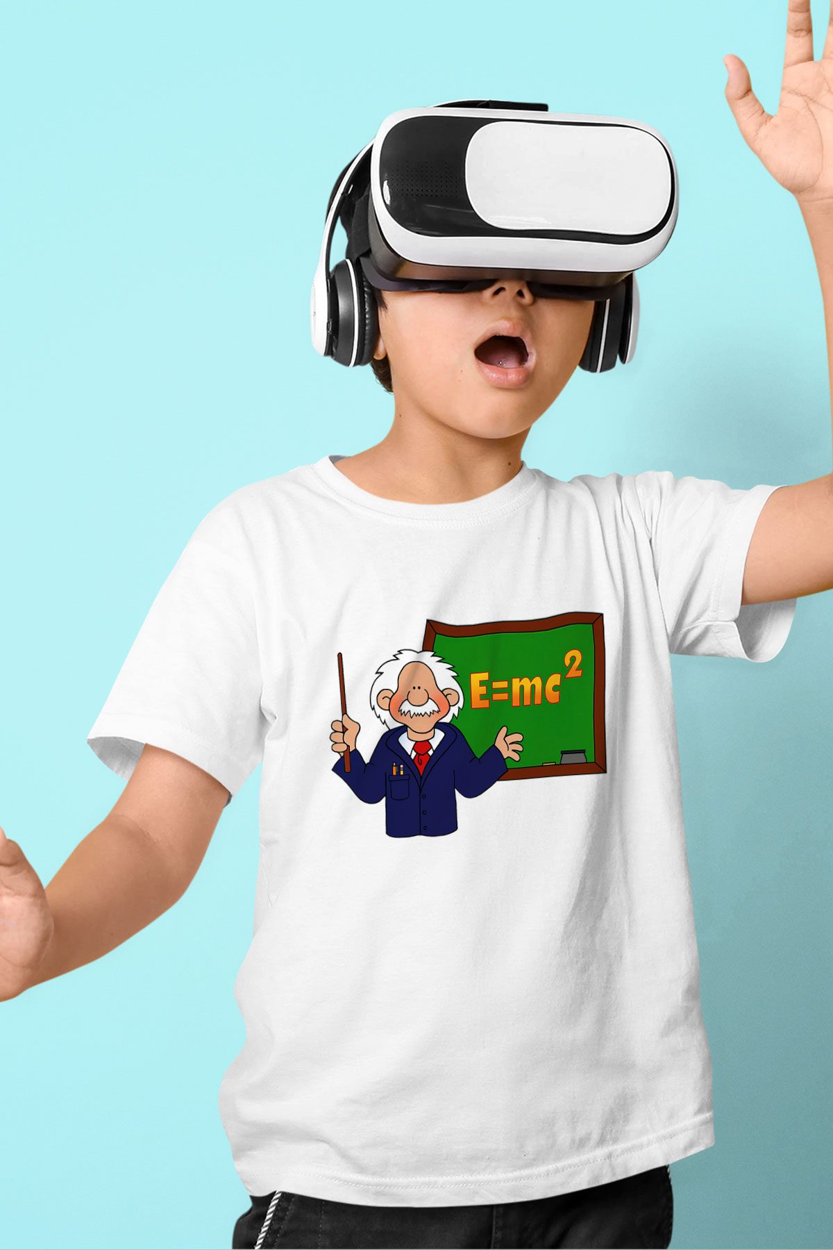 Fizikçi Baskılı Beyaz Unisex Çocuk Tişört