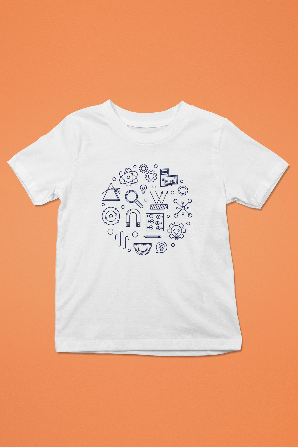 Fizikçi Baskılı Beyaz Unisex Çocuk Tişört