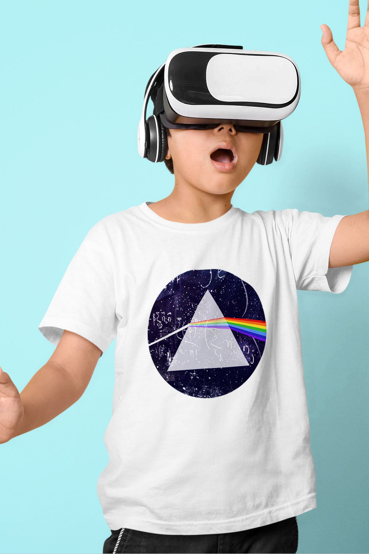 Fizikçi Baskılı Beyaz Unisex Çocuk Tişört