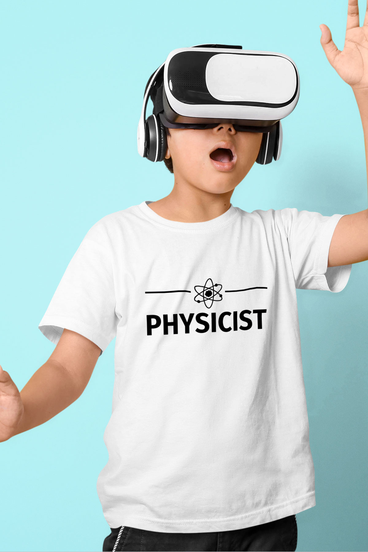 Fizikçi Baskılı Beyaz Unisex Çocuk Tişört