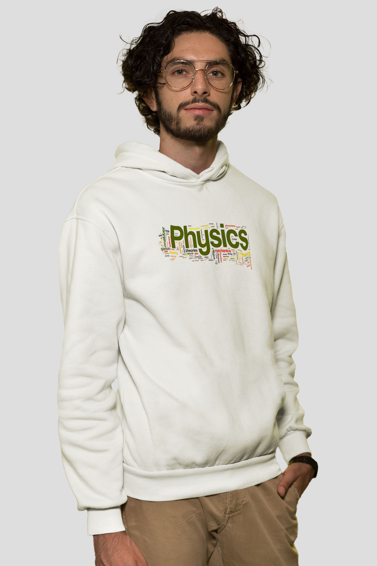 Fizikçi Beyaz Unisex Hoodie