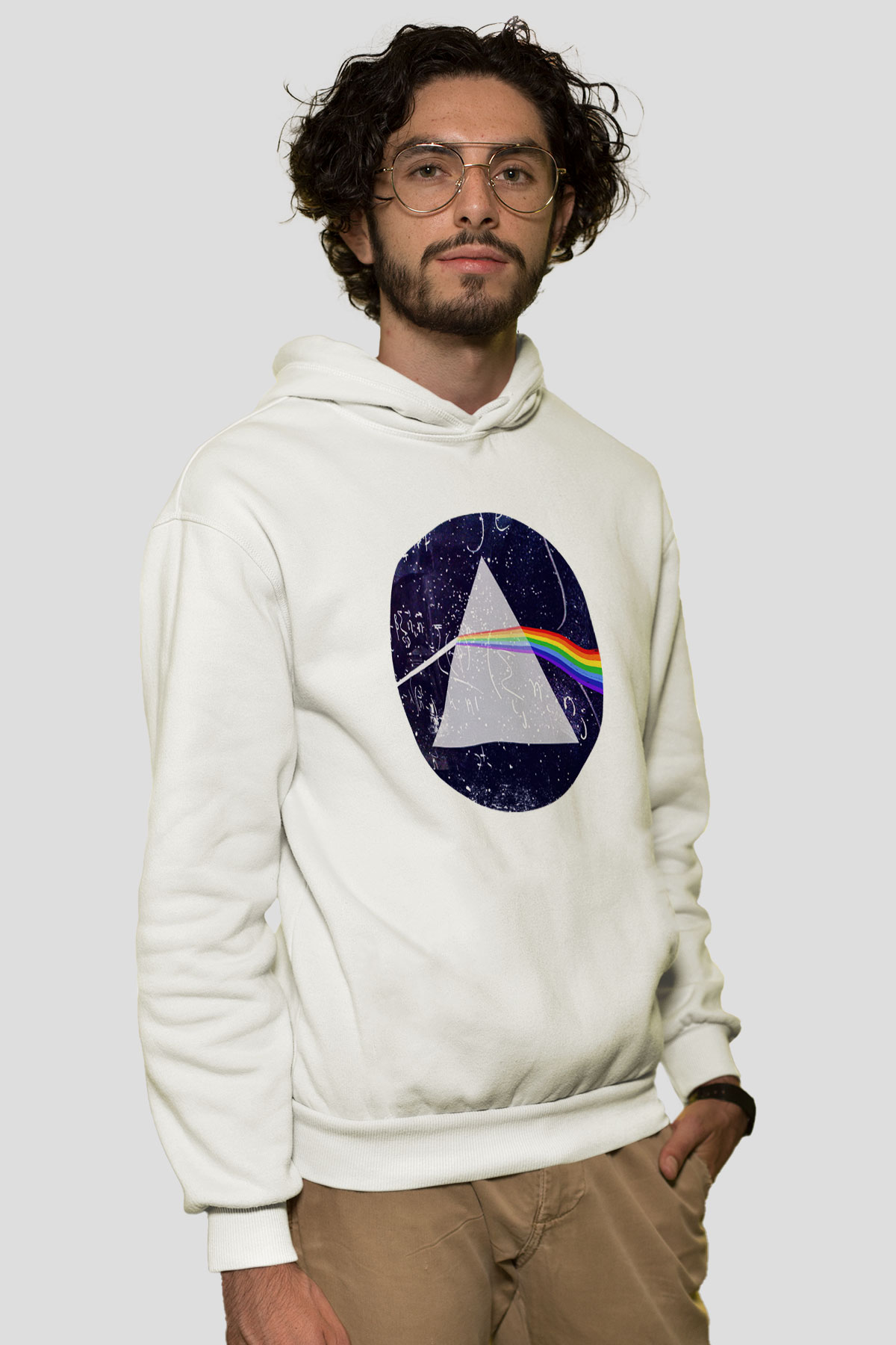 Fizikçi Beyaz Unisex Hoodie