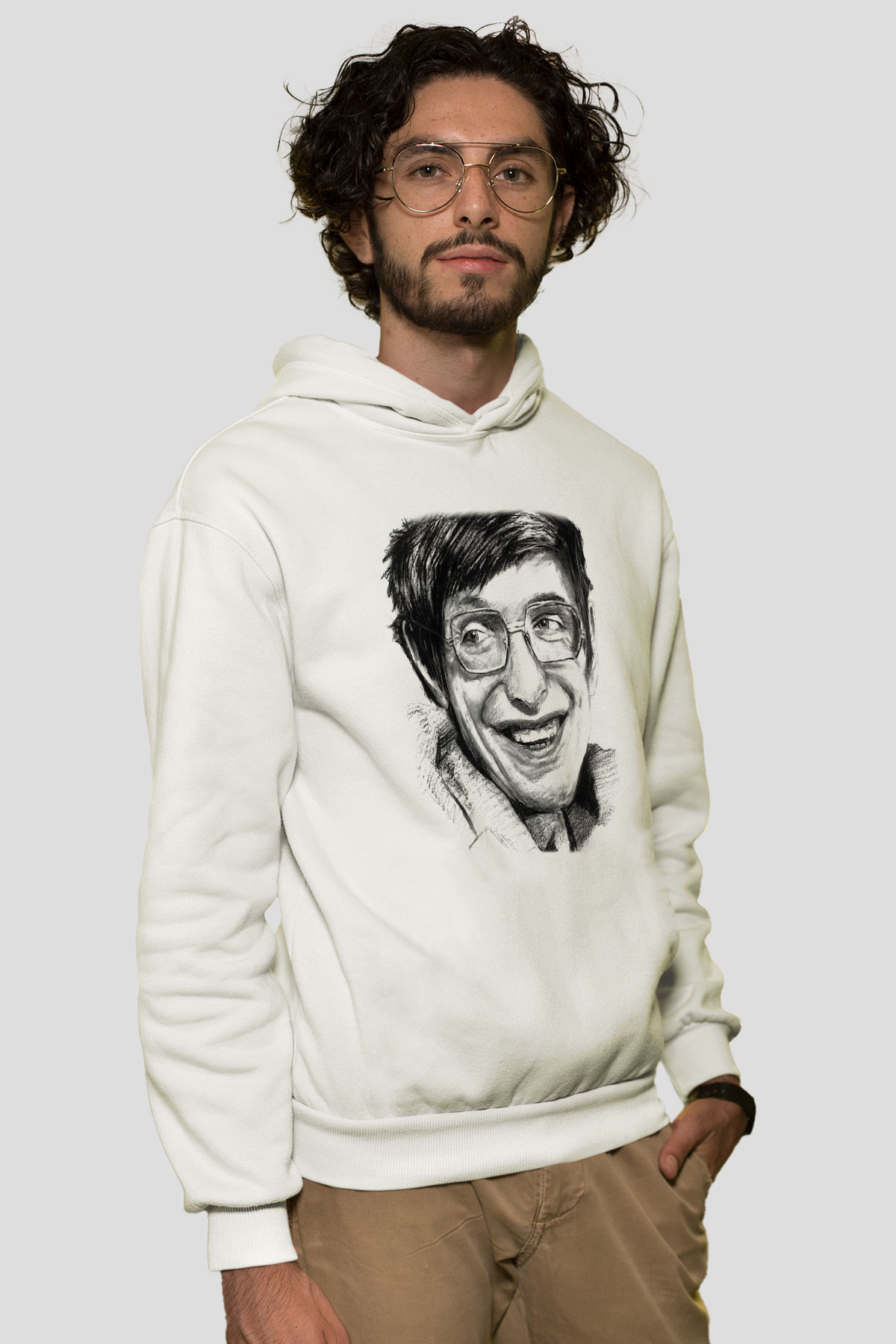 Fizikçi Beyaz Unisex Hoodie