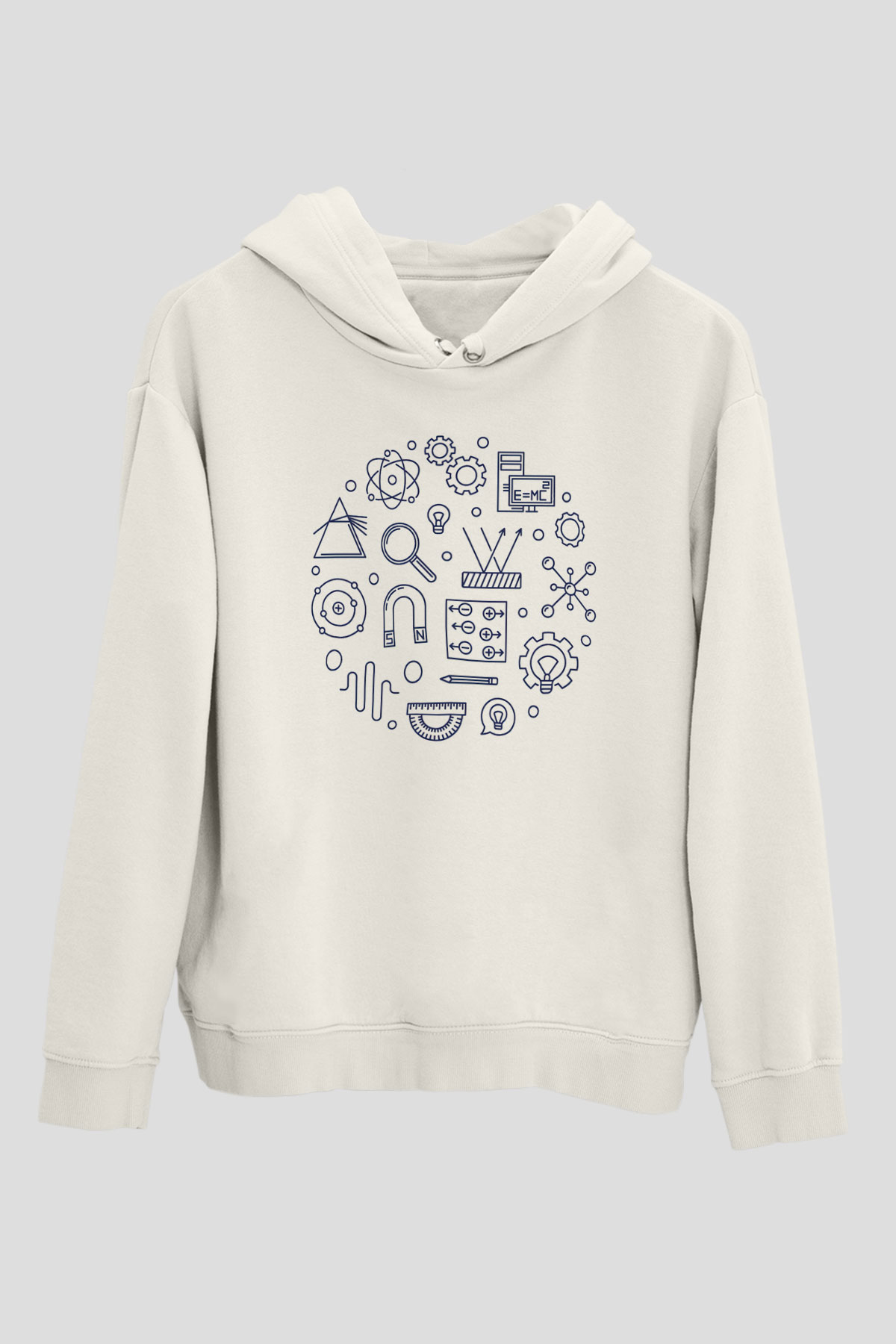 Fizikçi Beyaz Unisex Hoodie