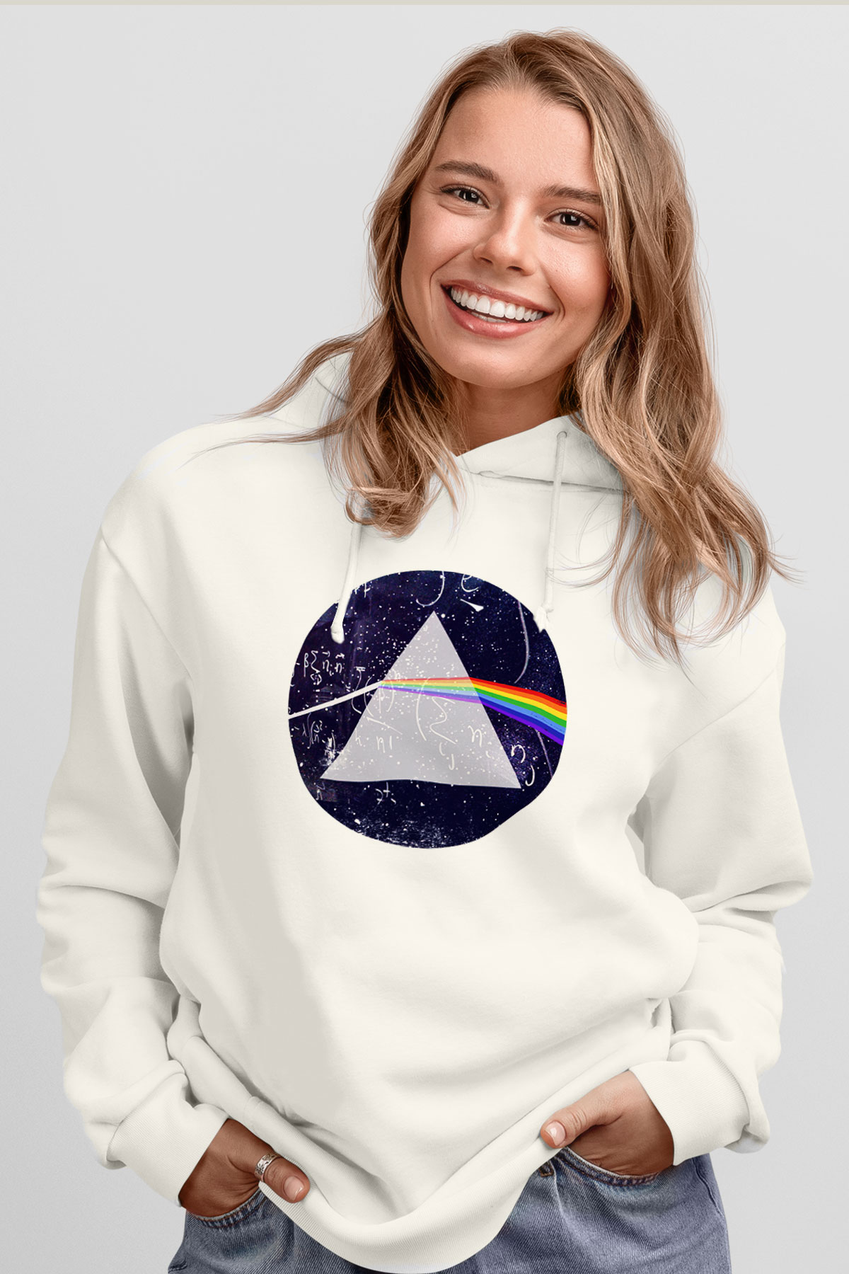 Fizikçi Beyaz Unisex Hoodie