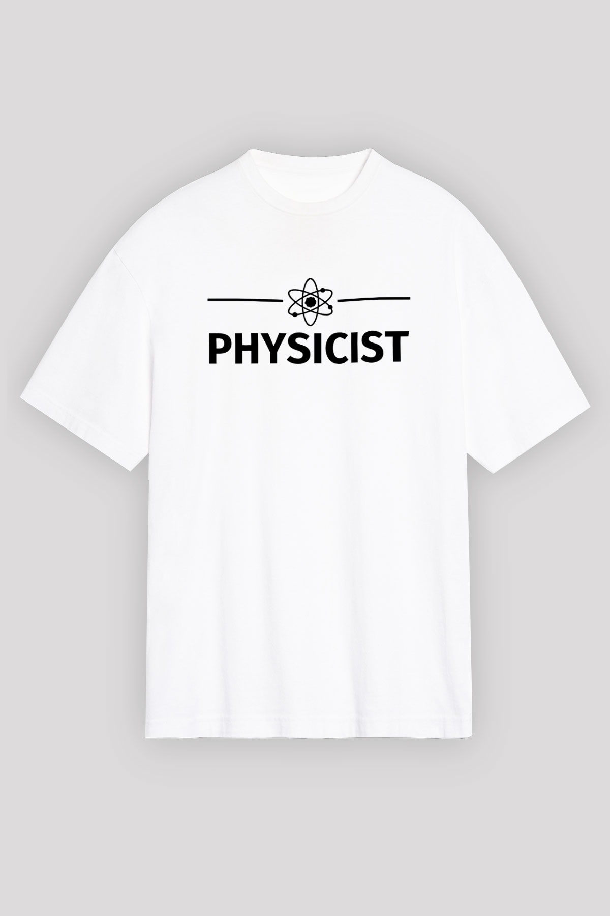 Fizikçi Beyaz Unisex Oversize Tişört T-Shirt
