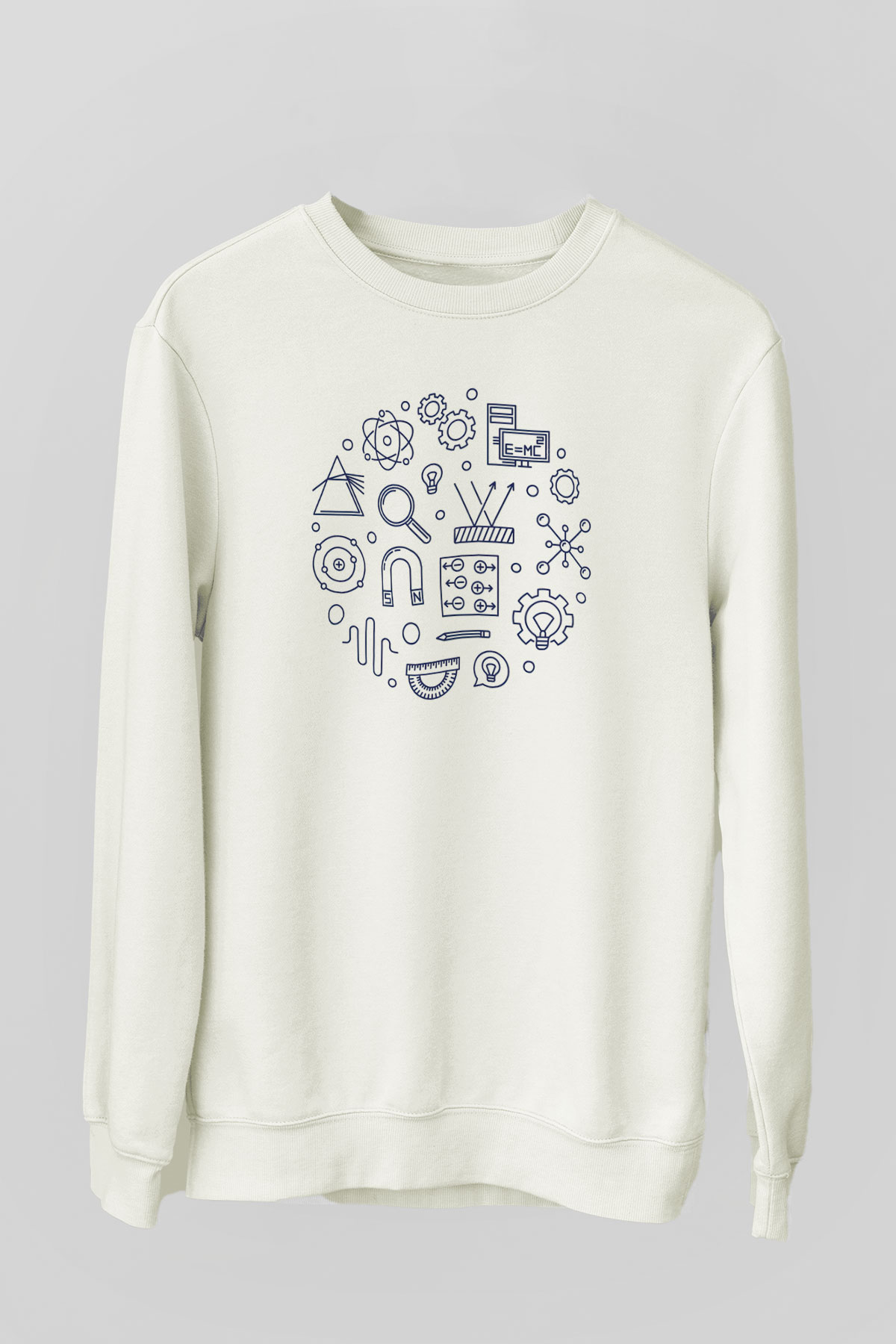 Fizikçi Beyaz Unisex Sweatshirt