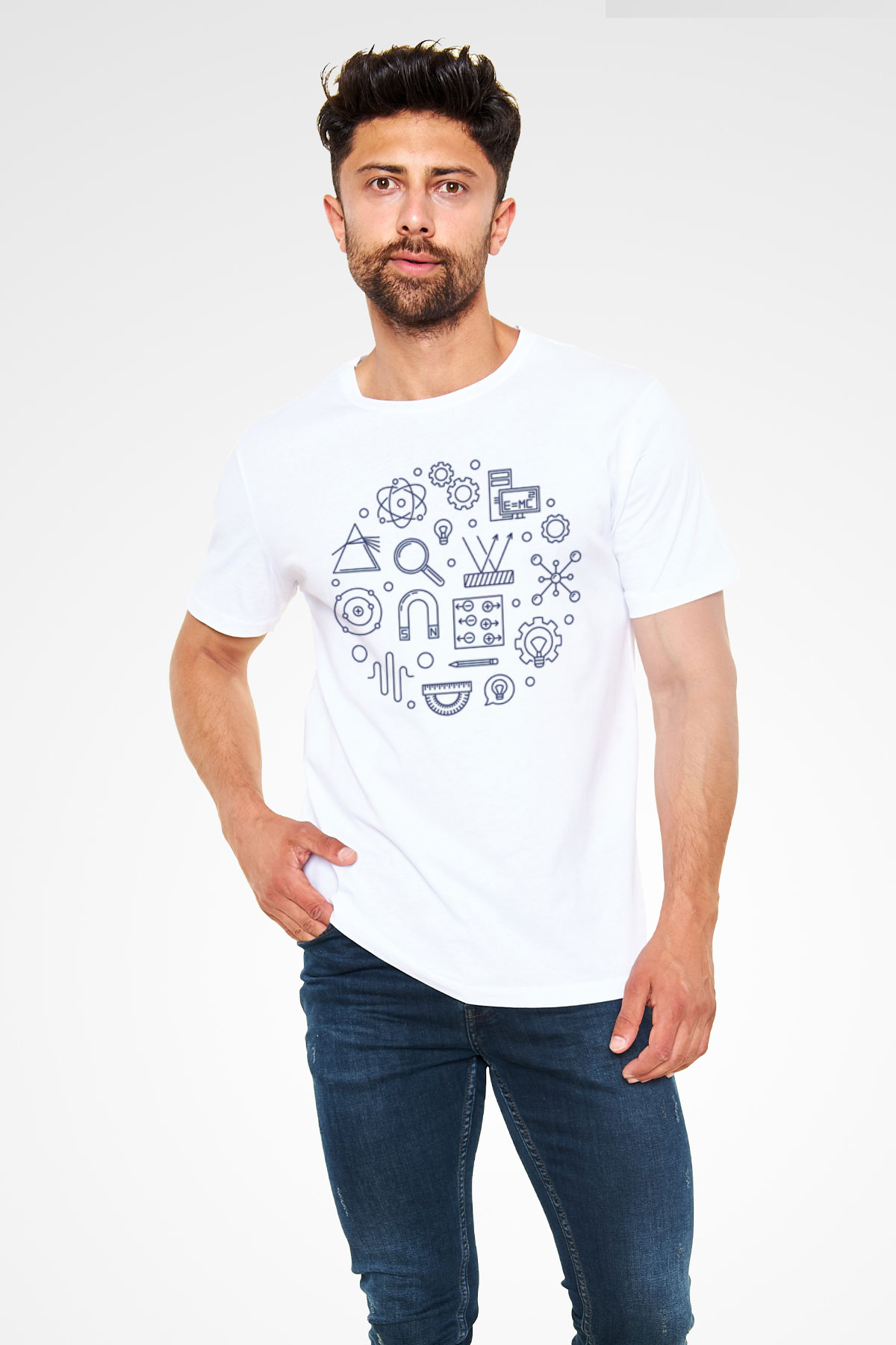 Fizikçi Beyaz Unisex Tişört T-Shirt - TişörtFabrikası