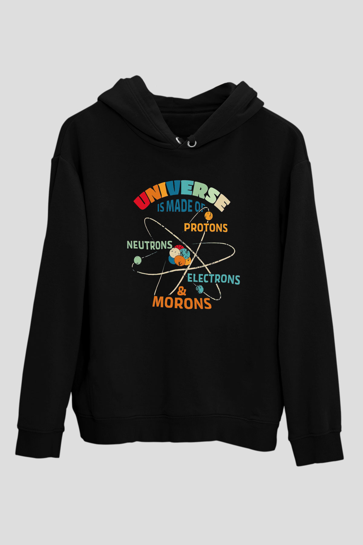 Fizikçi Siyah Unisex Kapüşonlu Sweatshirt
