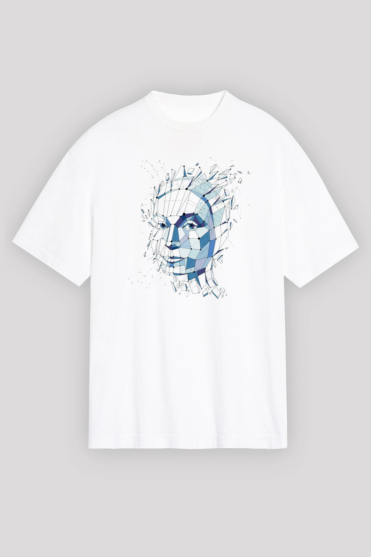 Fizyonomist Beyaz Unisex Oversize Tişört T-Shirt